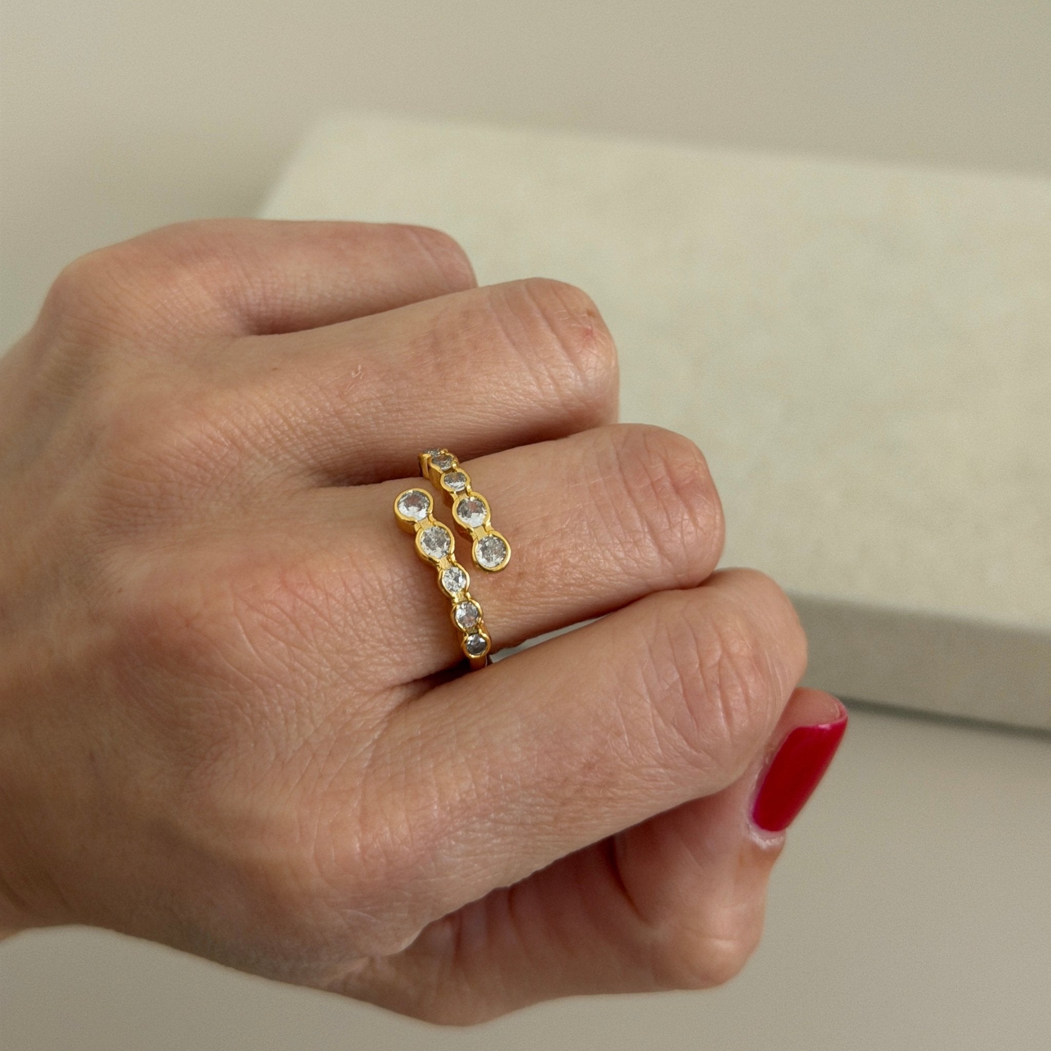Double Row Crystal Ring - | LimaLimón Store - 2