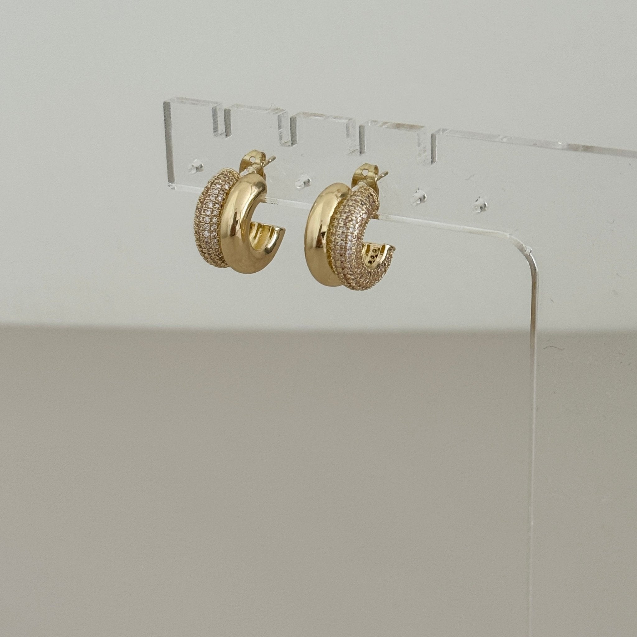 Double Texture Hoop Earrings - Earring | LimaLimón Store - 2