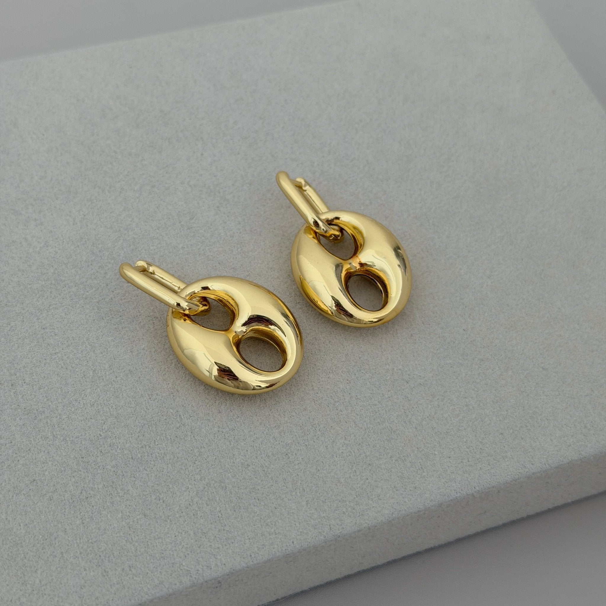 Dual Tone Drop Disc Earrings - Earring | LimaLimón Store - 1