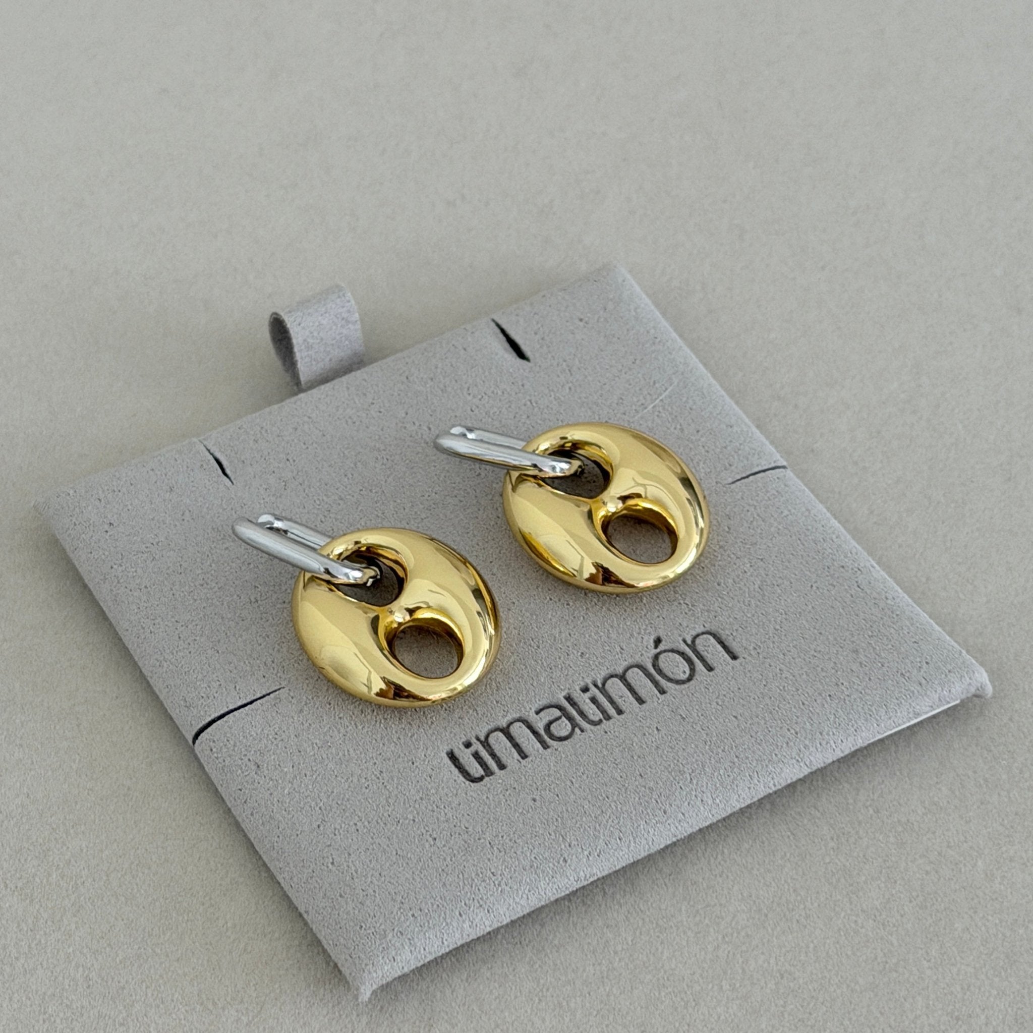 Dual Tone Link Drop Earrings - Earring | LimaLimón Store - 2