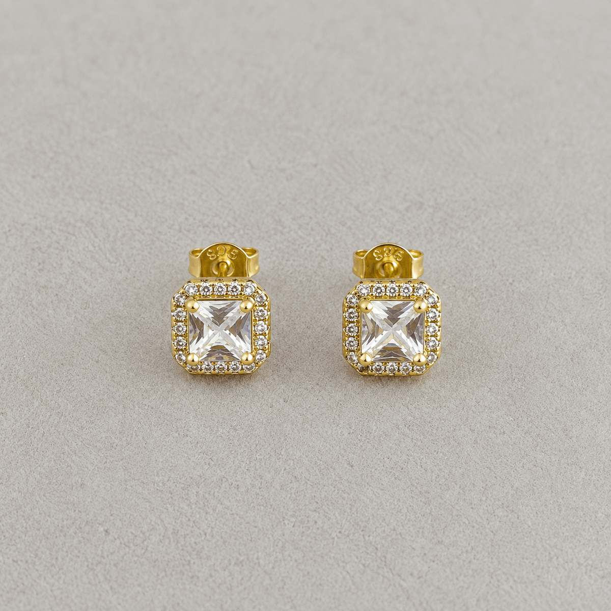 Emerald & Amethyst Square Stud Earrings - Earring | LimaLimón Store - 3