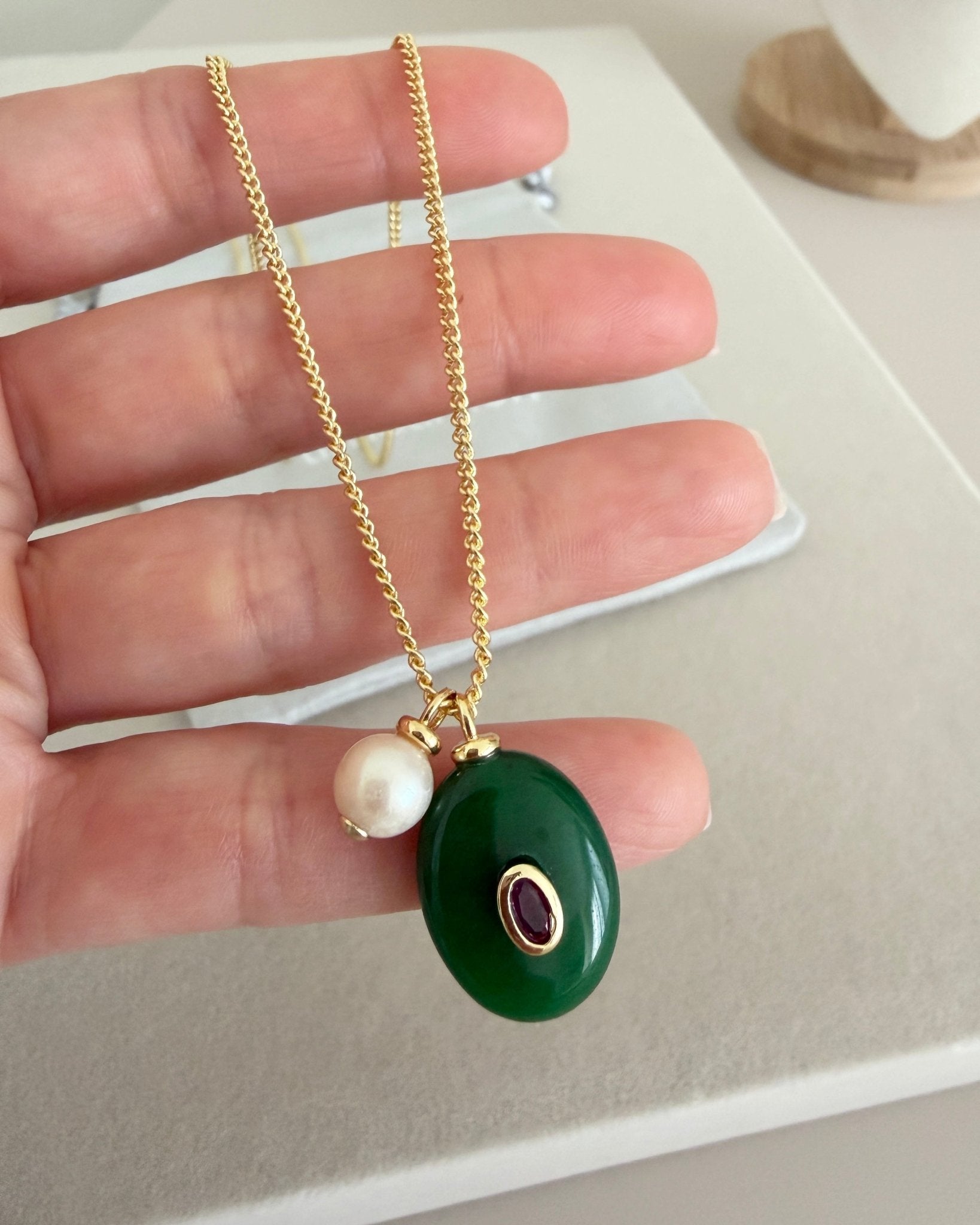 Emerald Charm Necklace - Necklaces | LimaLimón Store - 2