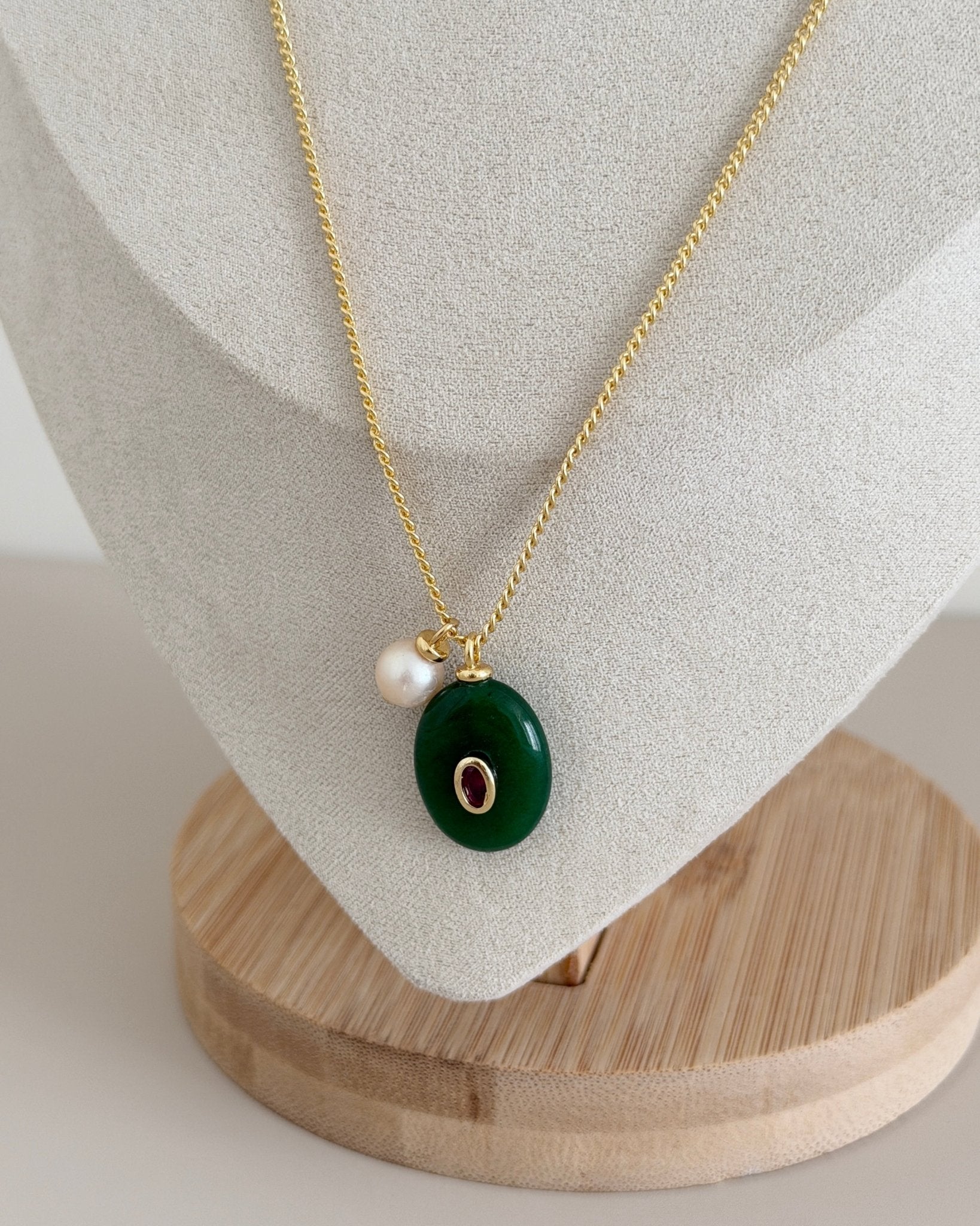 Emerald Charm Necklace - Necklaces | LimaLimón Store - 3