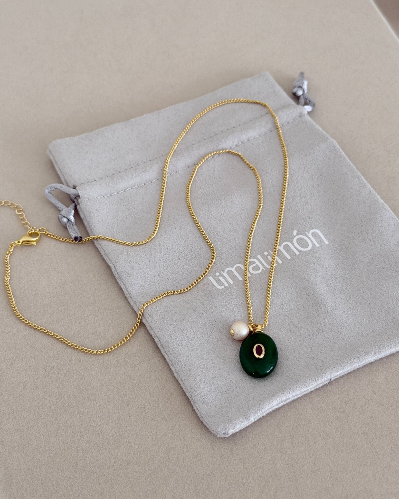Emerald Charm Necklace - Necklaces | LimaLimón Store - 4