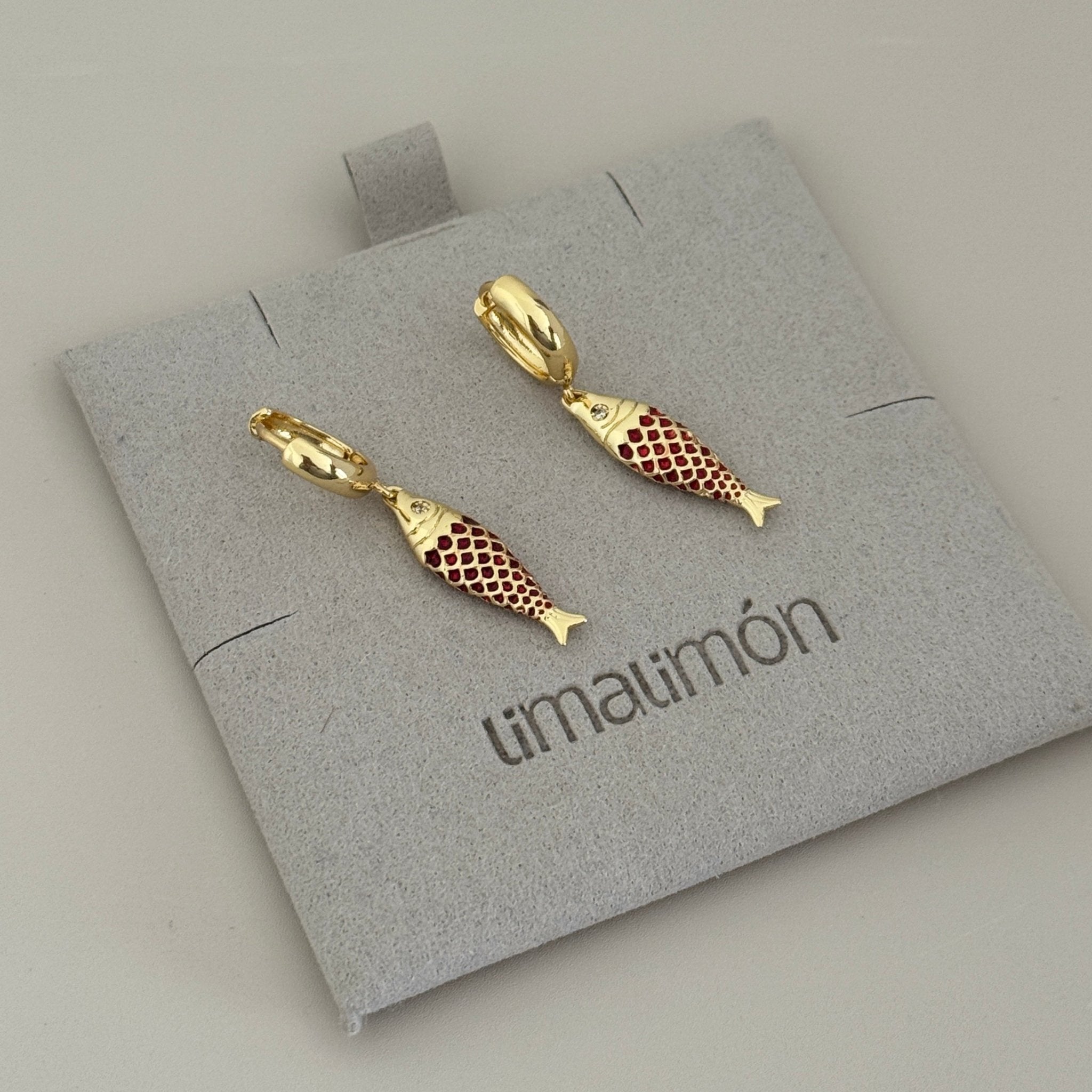 Enamel Fish Drop Earrings - Earring | LimaLimón Store - 2
