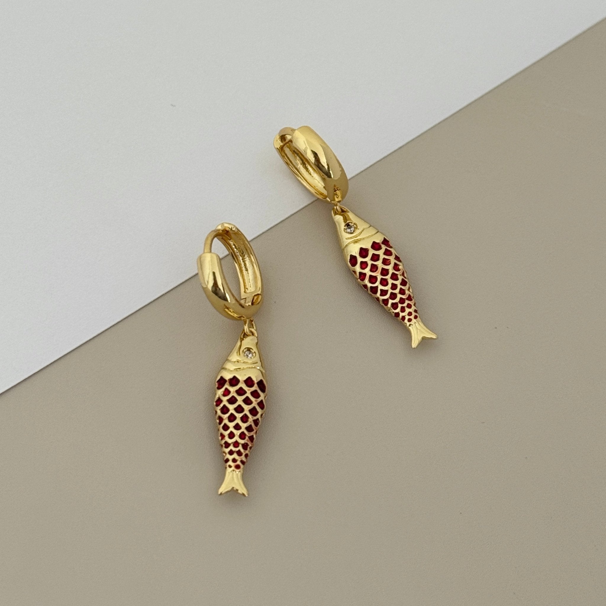 Enamel Fish Drop Earrings - Earring | LimaLimón Store - 1
