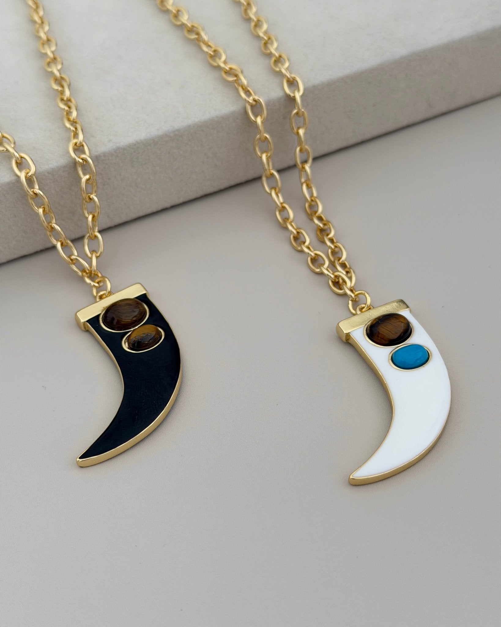 Enamel Talisman Horn Necklace - Necklace | LimaLimón Store - 5