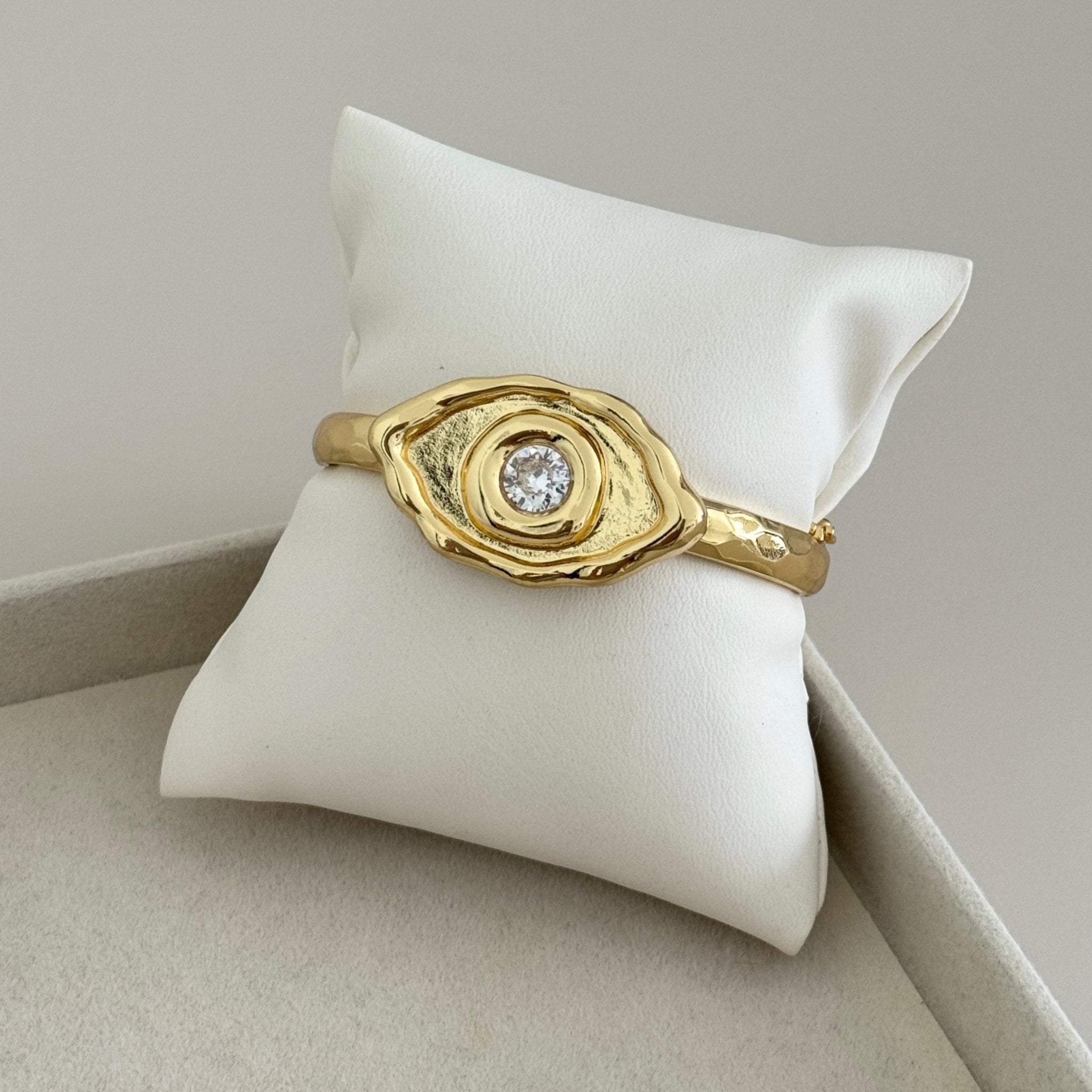Evil Eye Gold Bangle - Bracelets | LimaLimón Store - 3