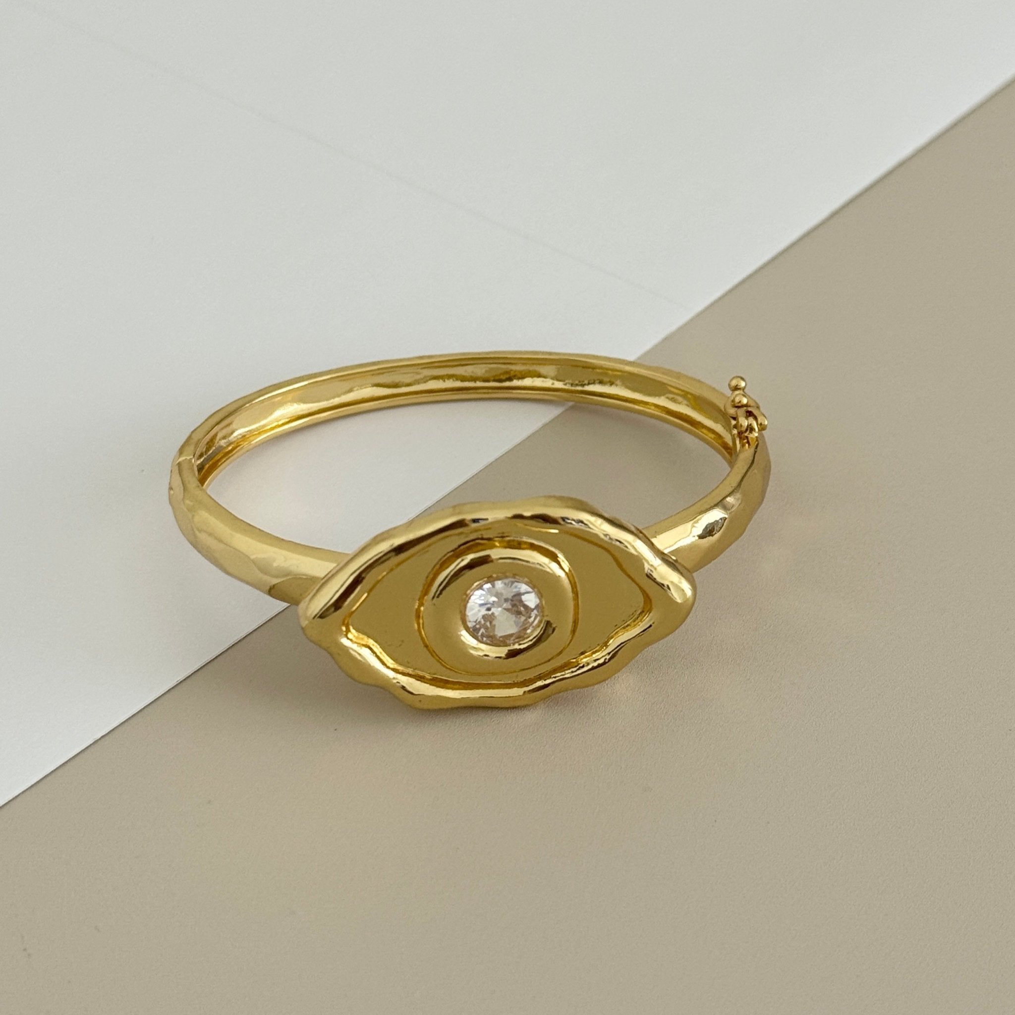 Evil Eye Gold Bangle - Bracelets | LimaLimón Store - 4