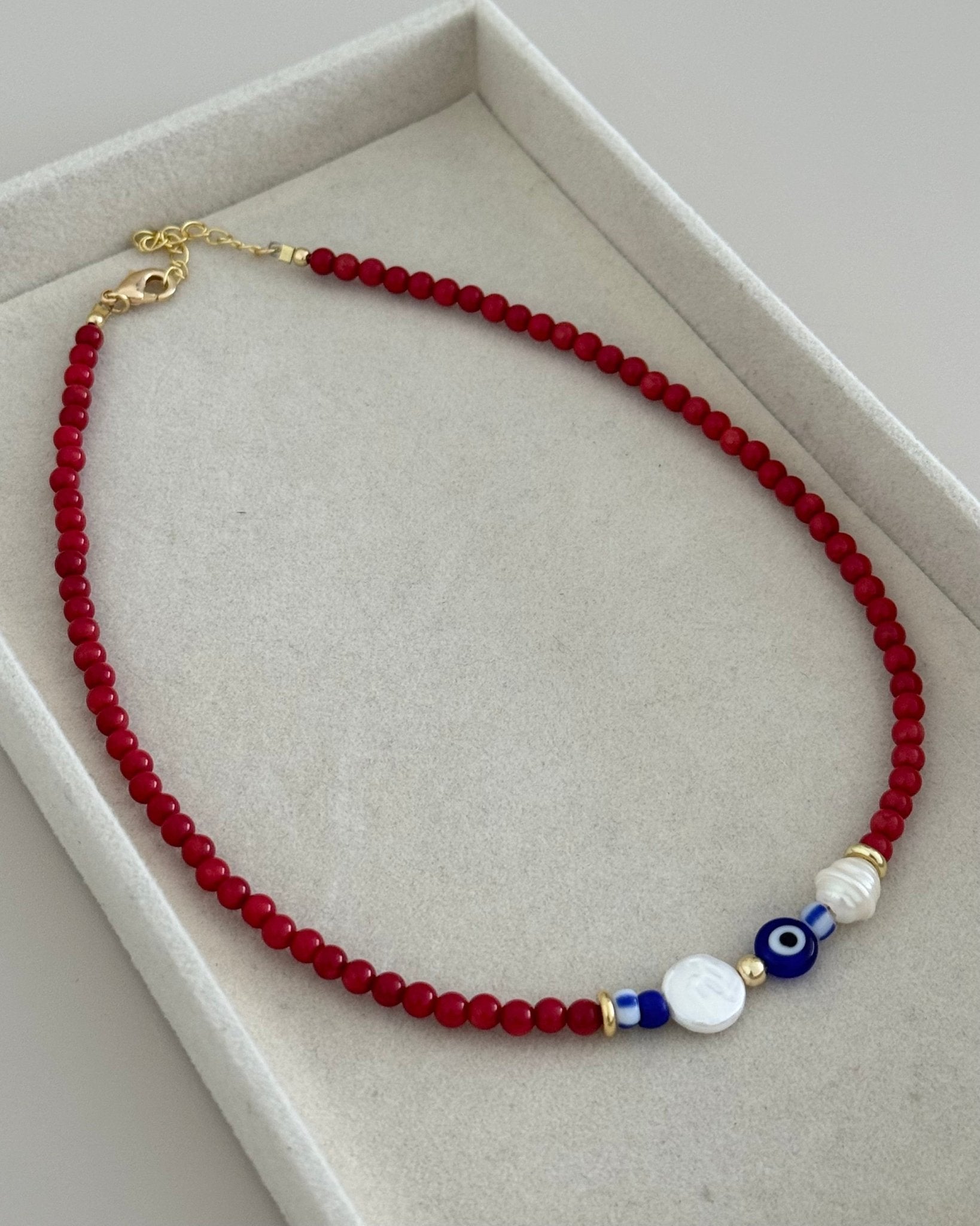 Evil Eye Pearl Necklace - LimaLimón Store