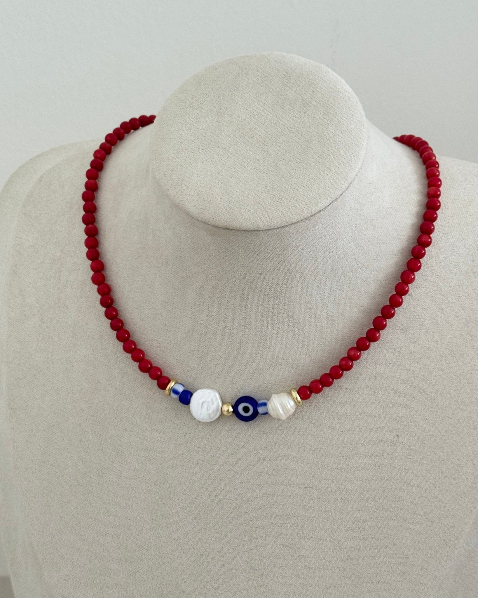 Evil Eye Pearl Necklace - LimaLimón Store