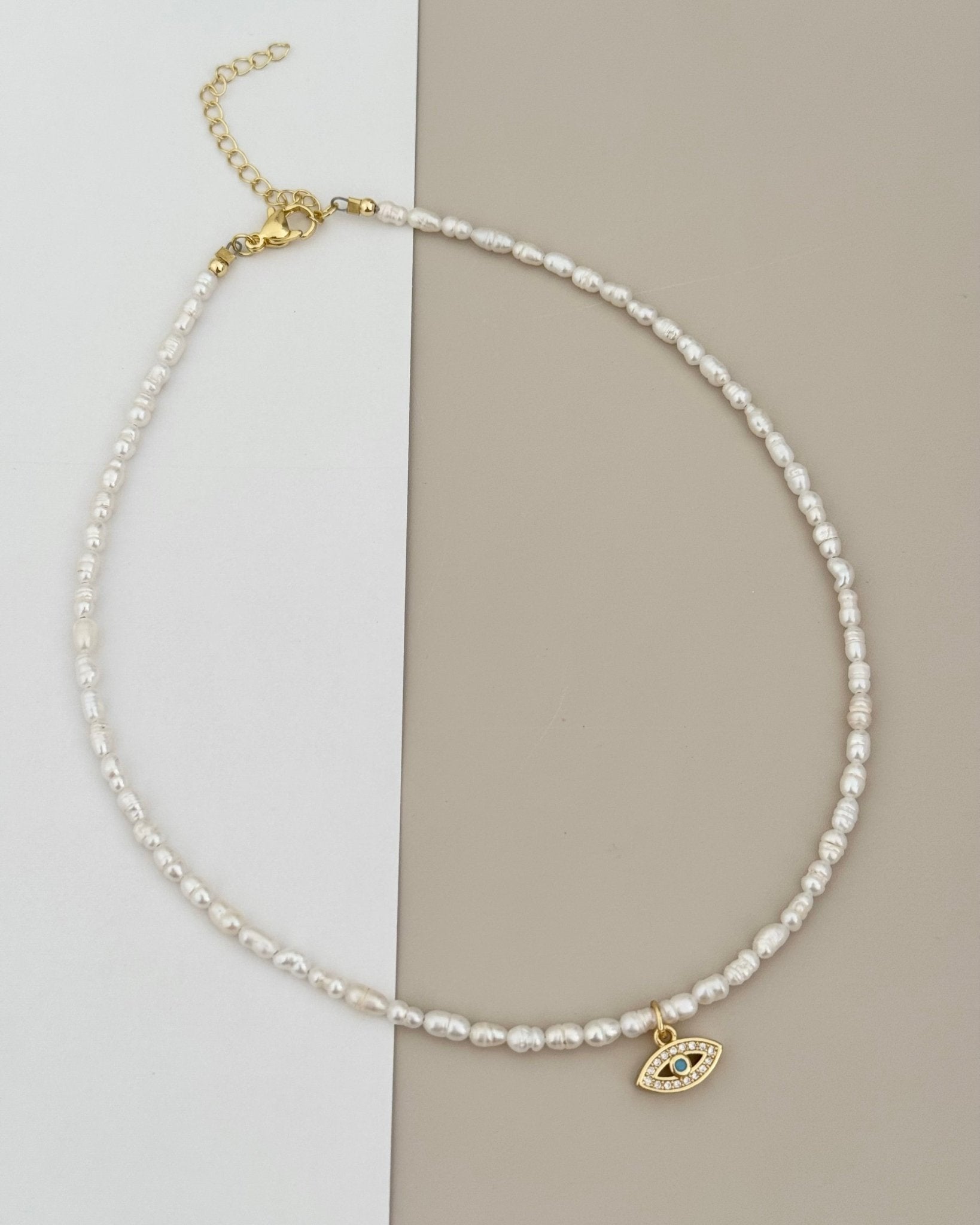 Evil Eye Pearls Necklace - LimaLimón Store