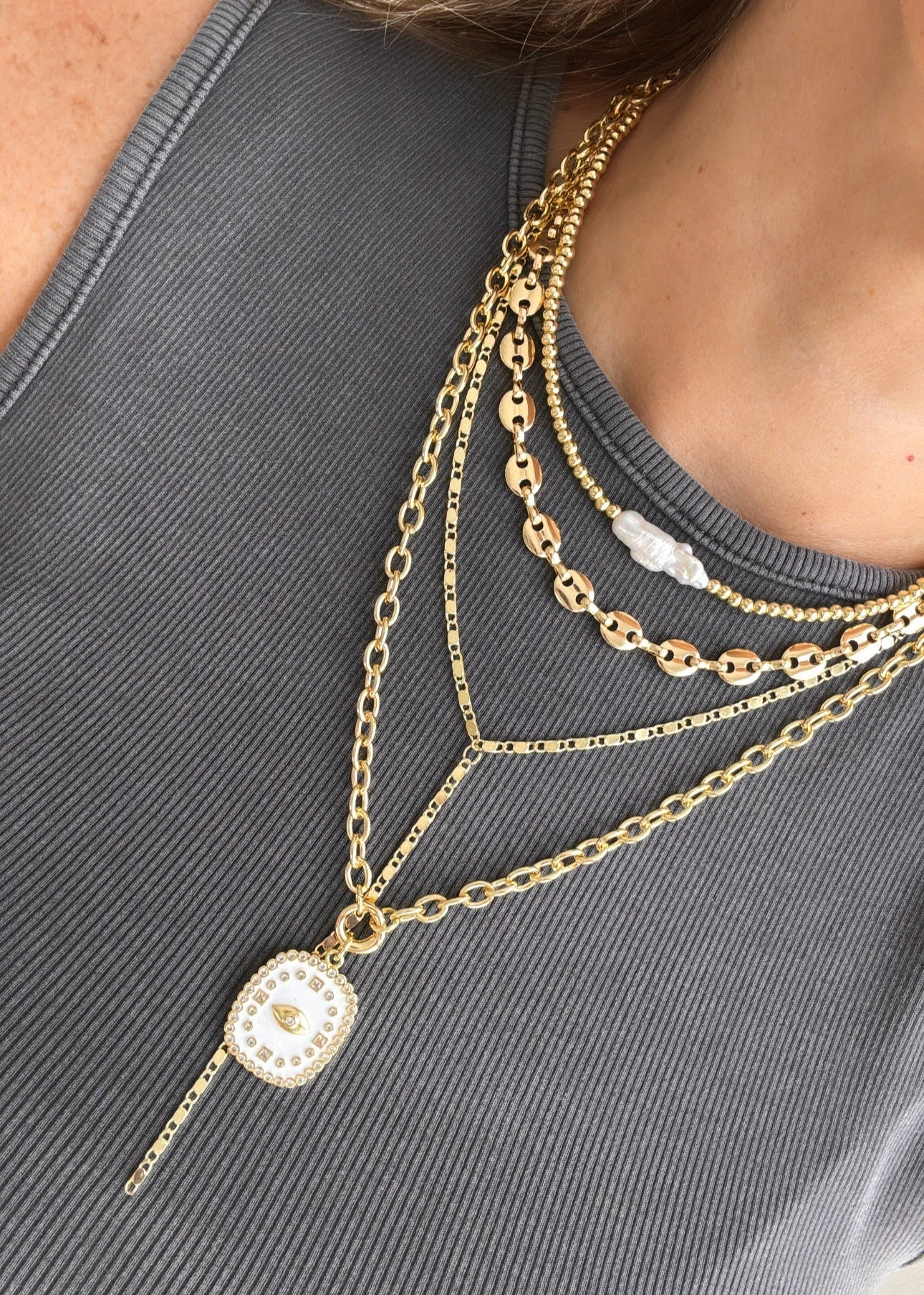 Evil Eye Pendant Necklace - Necklaces | LimaLimón Store - 6