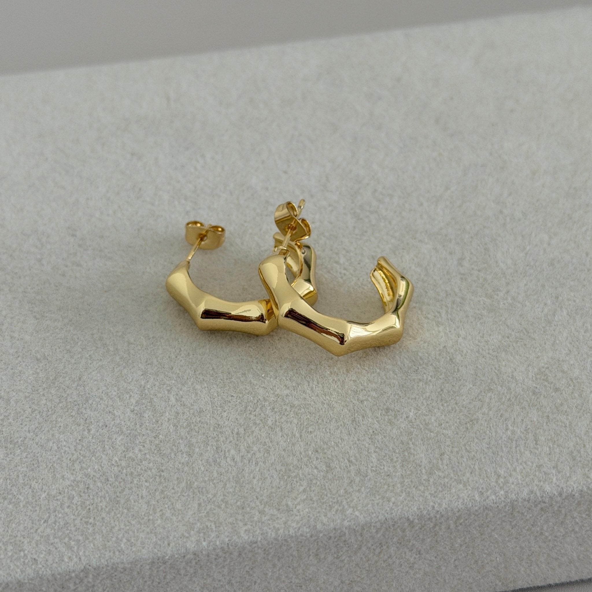 Facet Hoop Stud Earrings - Earring | LimaLimón Store - 3