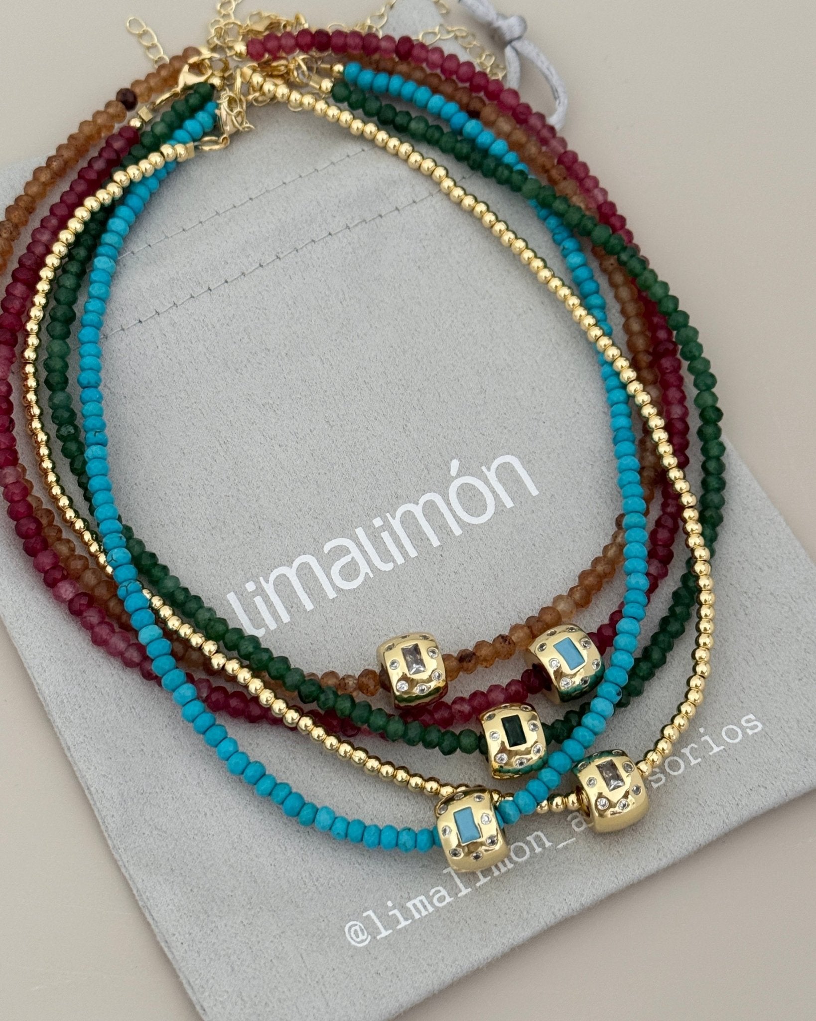 Gemstone Cube Necklace - Necklace | LimaLimón Store - 7