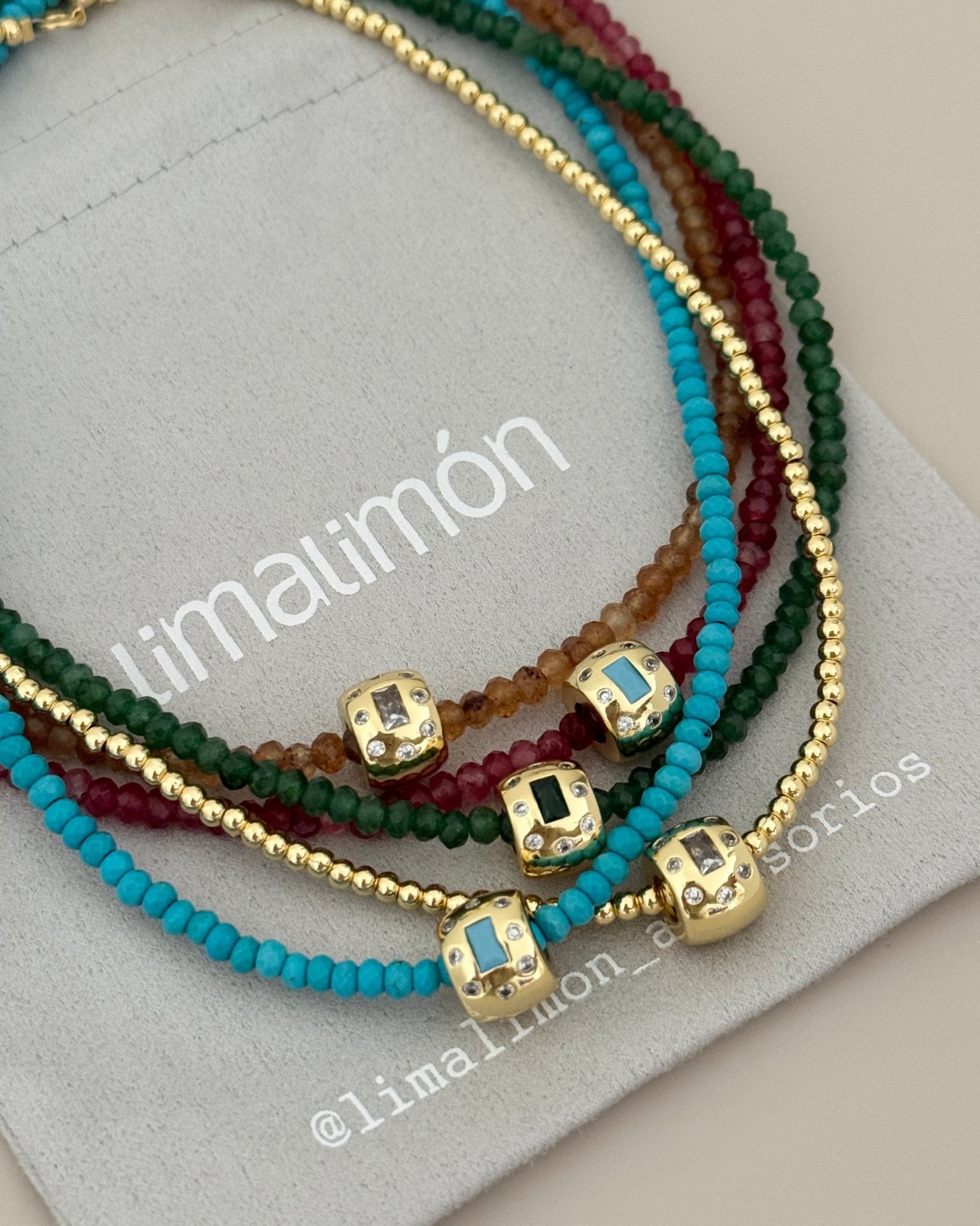 Gemstone Cube Necklace - Necklace | LimaLimón Store - 8