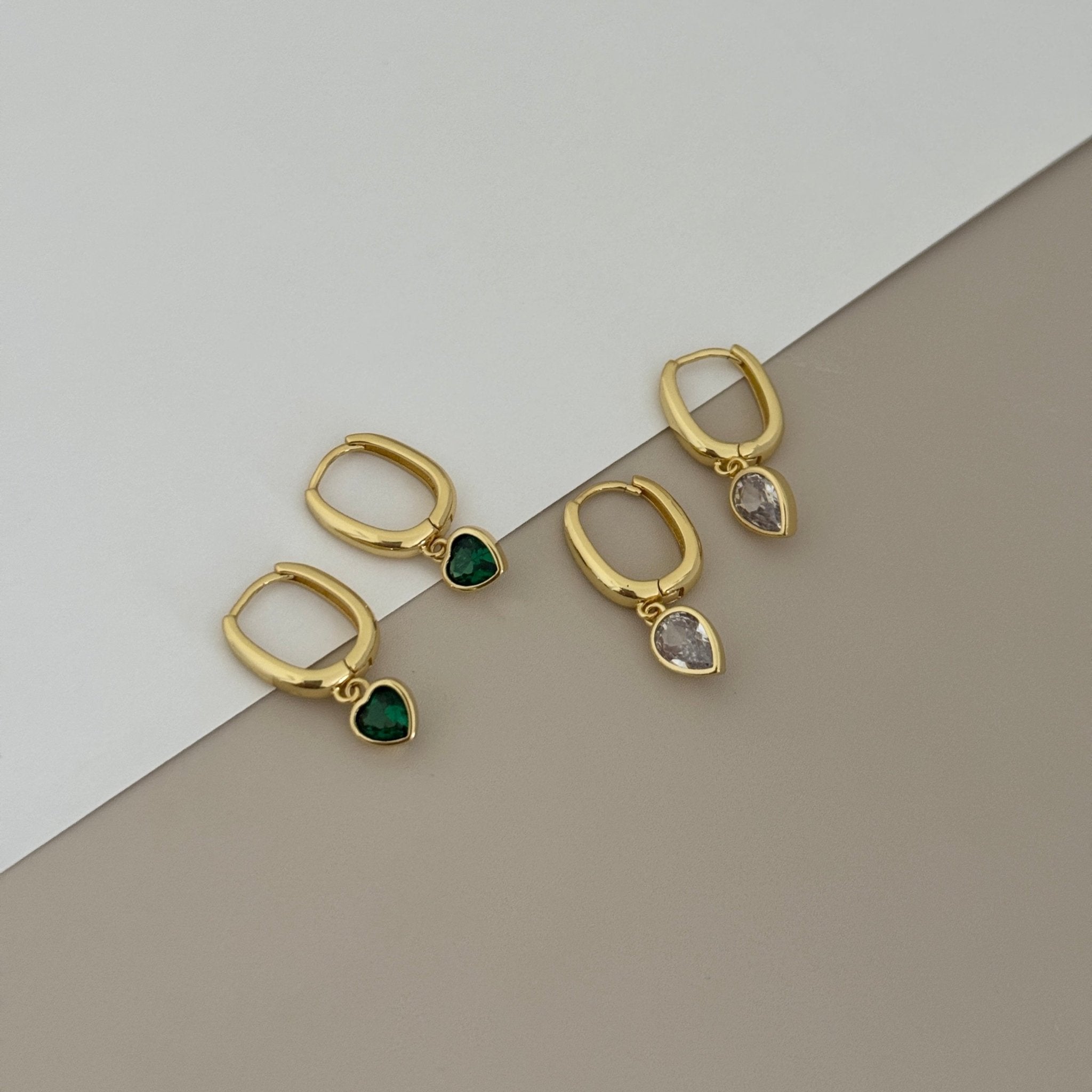 Gemstone Drop Huggies - Earring | LimaLimón Store - 1
