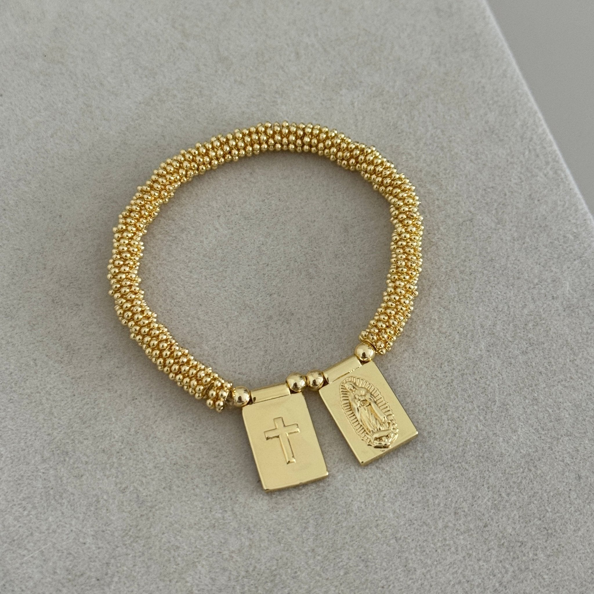 Gold Beaded Guadalupe Bracelet - Bracelet | LimaLimón Store - 2