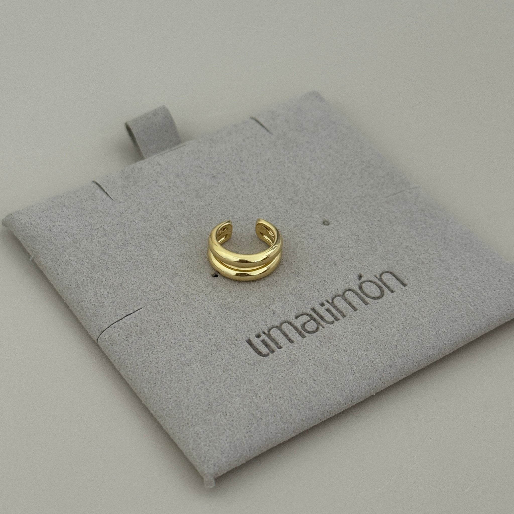 Gold Double - Band Smooth Ear Cuff - Earring | LimaLimón Store - 2
