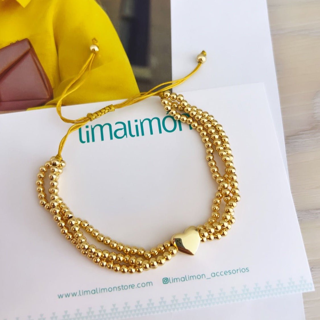 Gold Heart Bracelet - LimaLimón Store