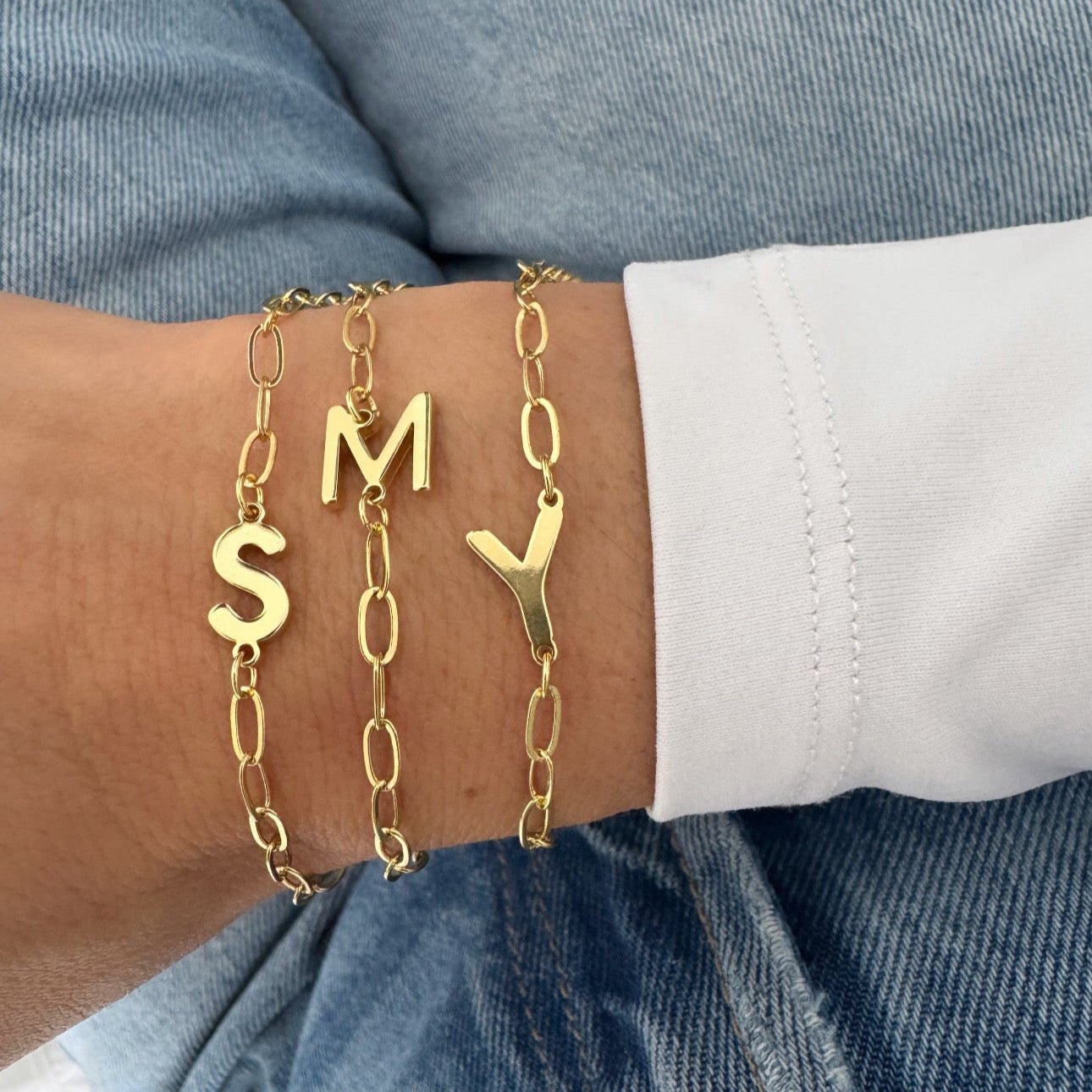 Gold Initial Chain Bracelet - Bracelet | LimaLimón Store - 1