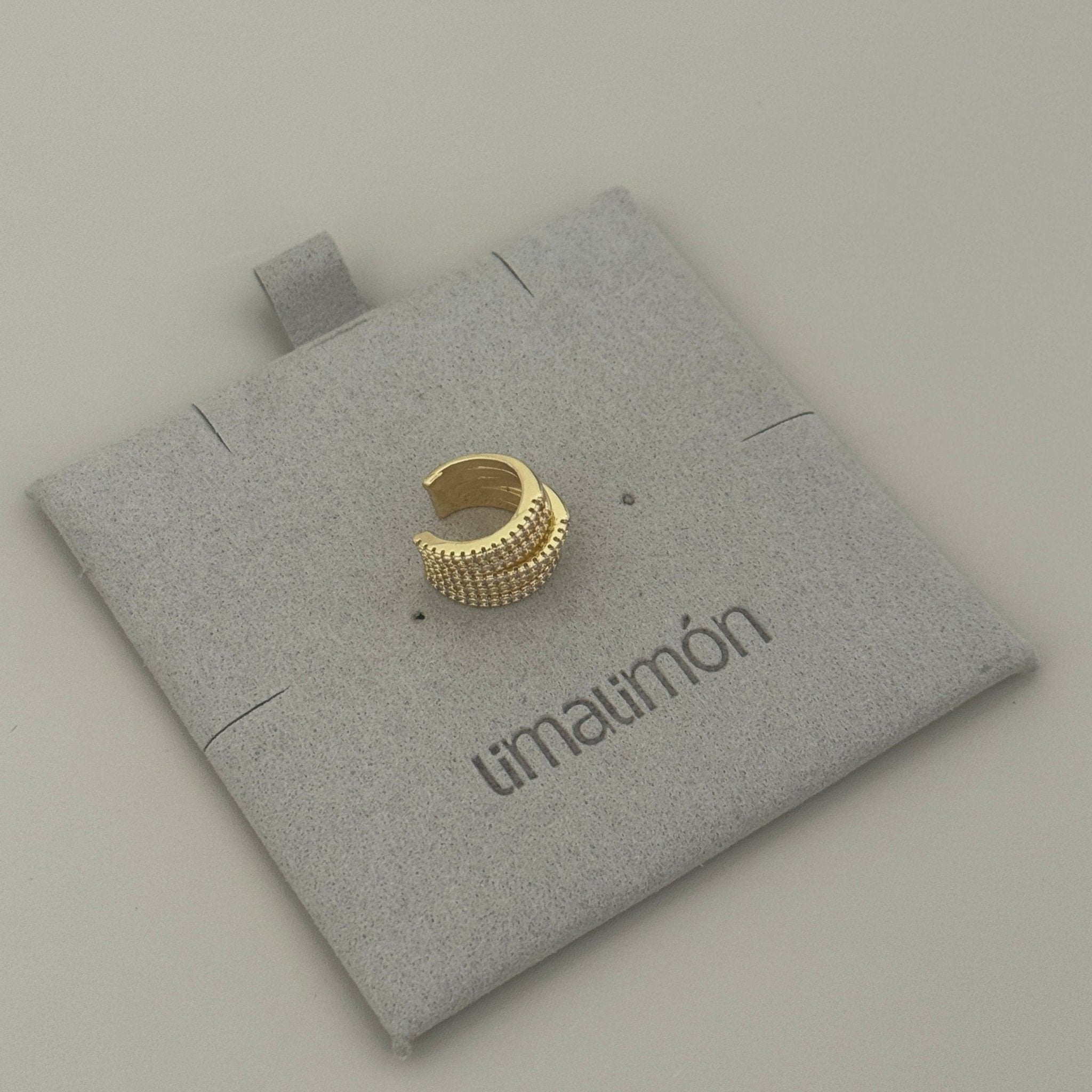 Gold Multi - Band Crystal Ear Cuff - Earring | LimaLimón Store - 3
