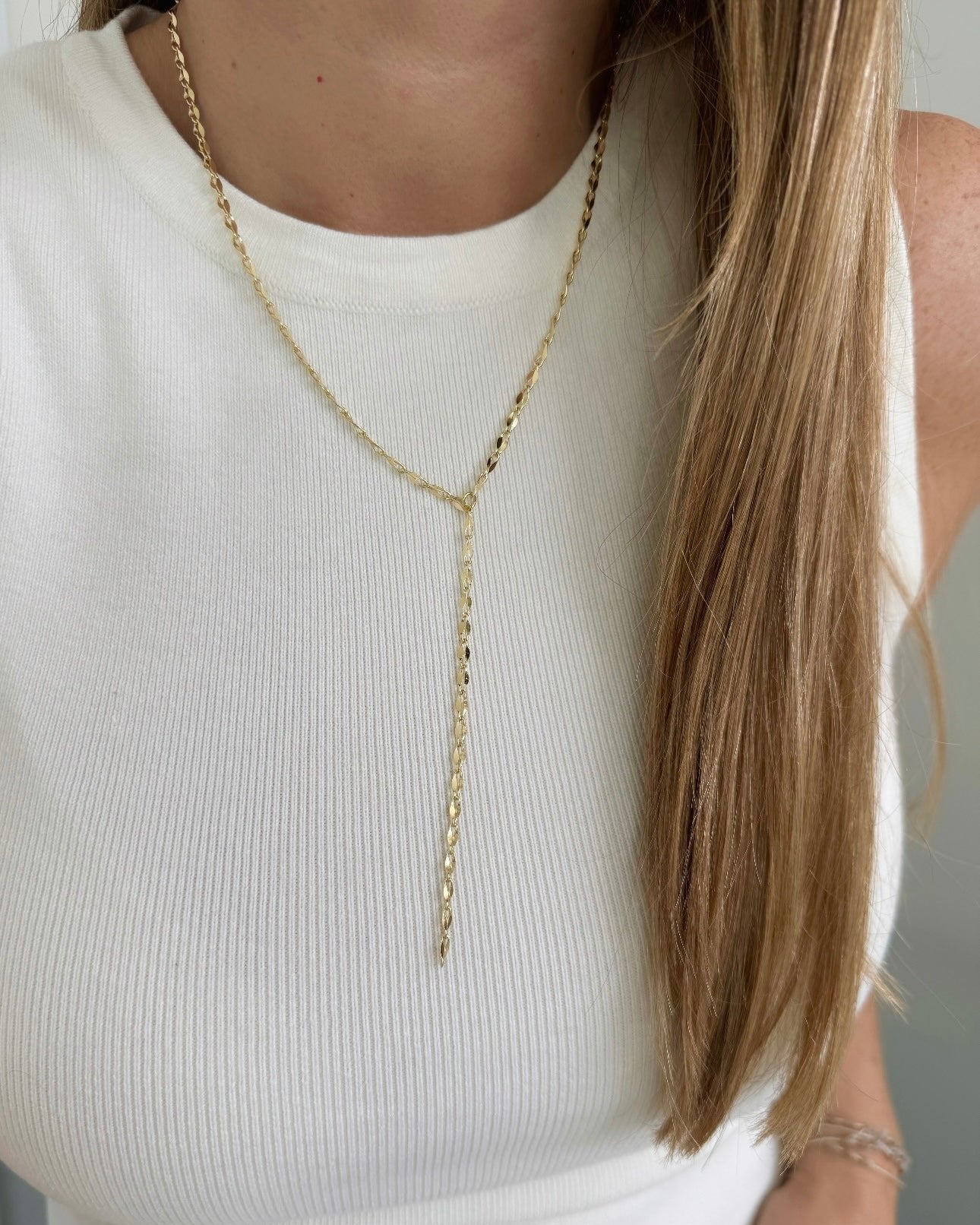 Gold Rope Lariat Necklace - Necklace | LimaLimón Store - 2
