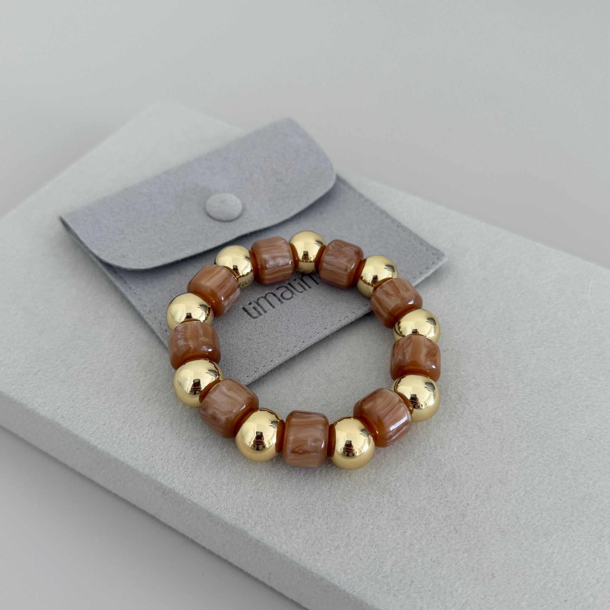 Golden Cocoa Bead Bracelet - Bracelets | LimaLimón Store - 3