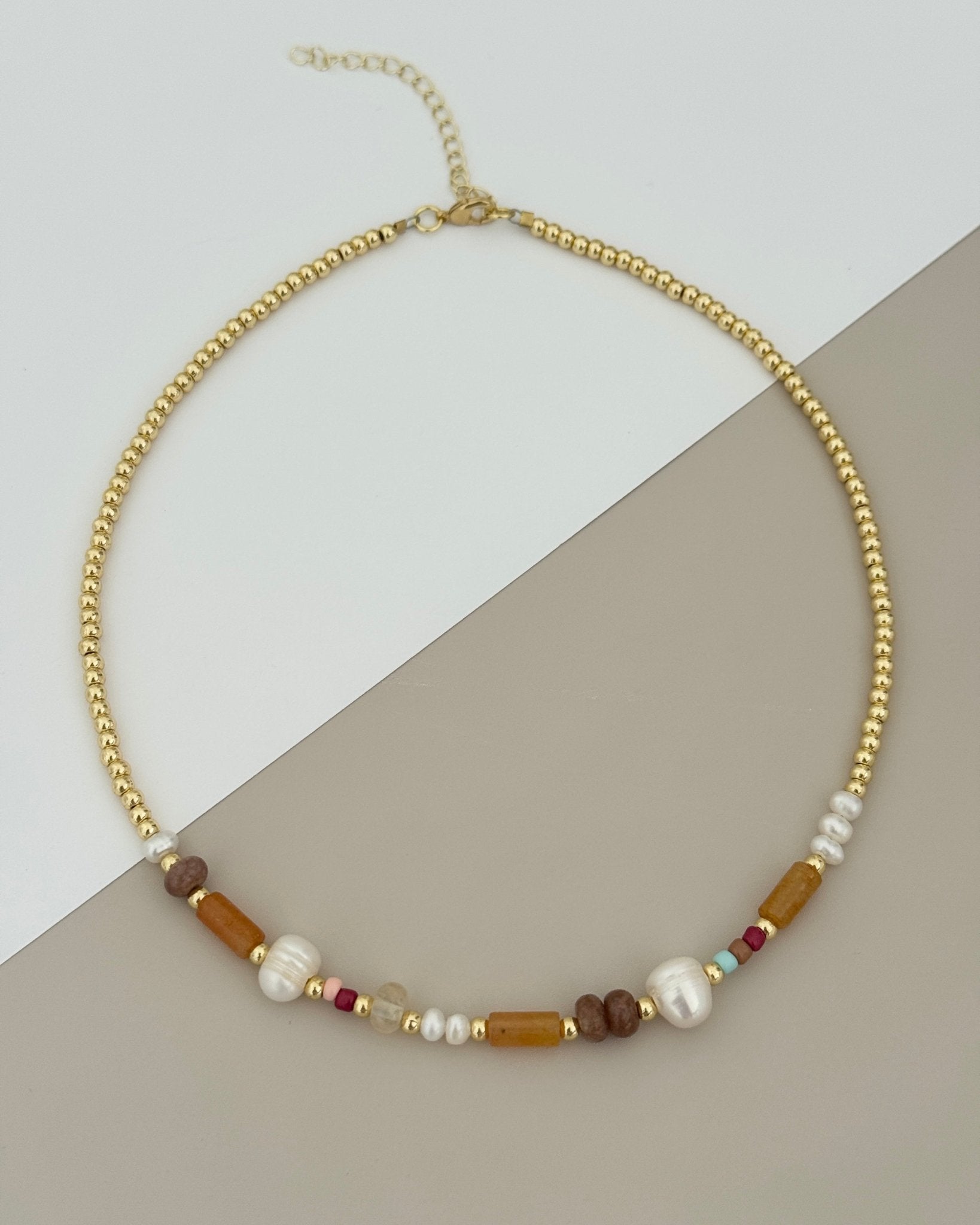 Golden Harmony Beaded Necklace - Necklaces | LimaLimón Store - 1