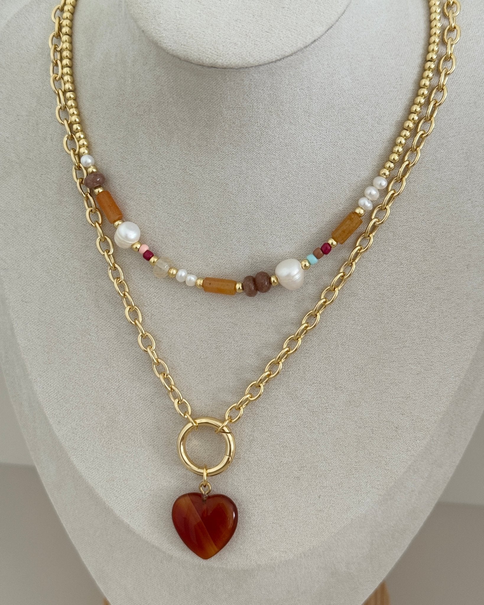 Golden Harmony Beaded Necklace - Necklaces | LimaLimón Store - 4