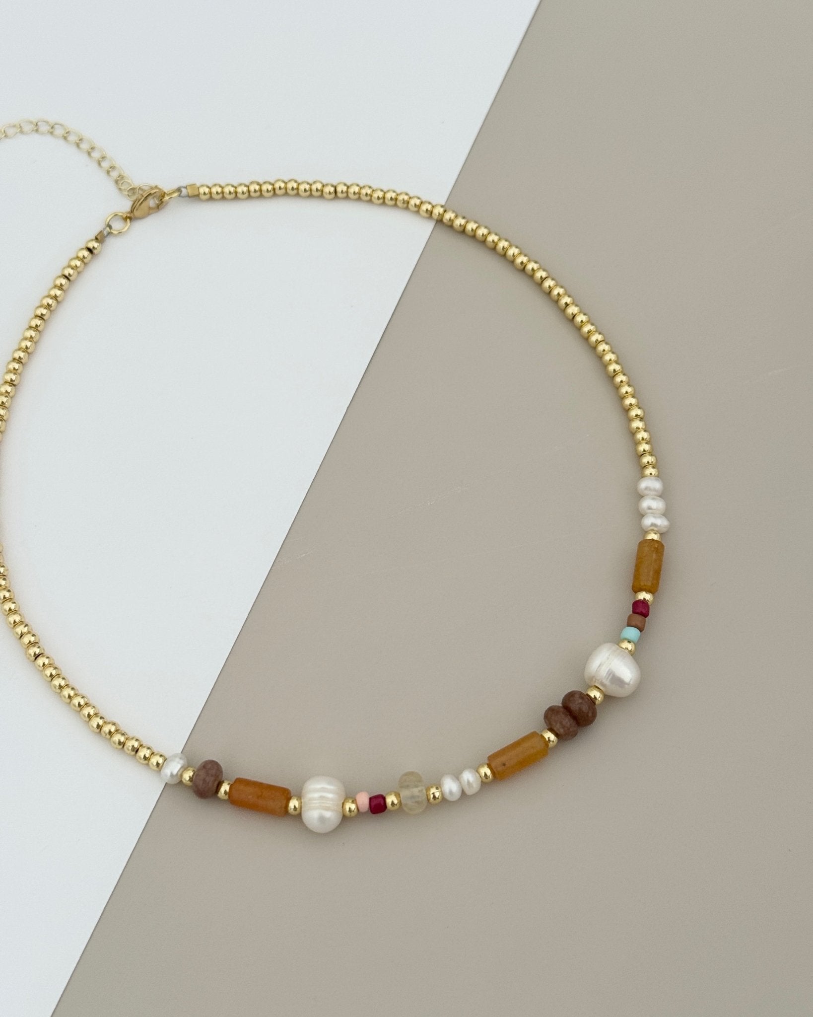 Golden Harmony Beaded Necklace - Necklaces | LimaLimón Store - 5