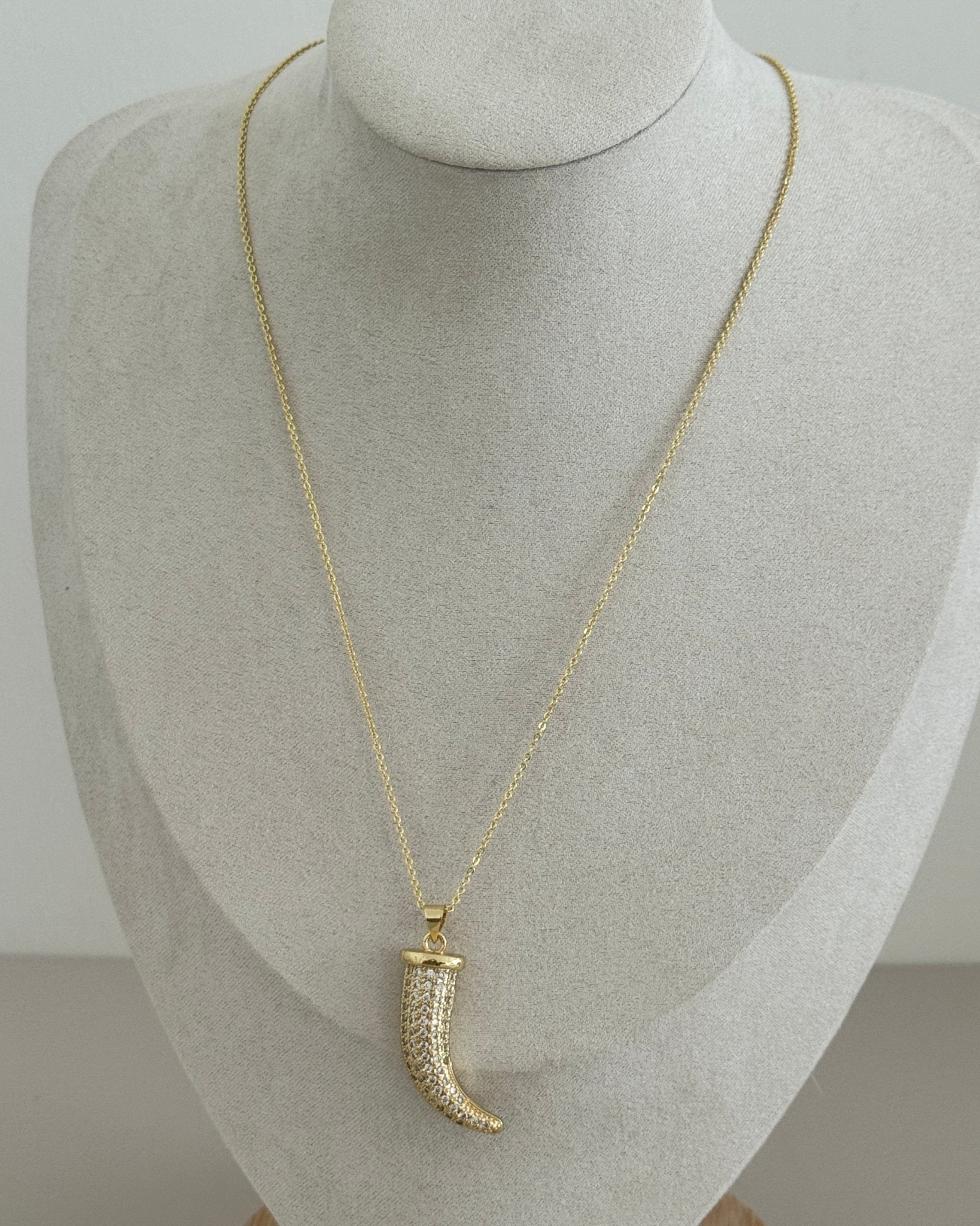 Golden Horn Pendant Necklace - Necklace | LimaLimón Store - 2