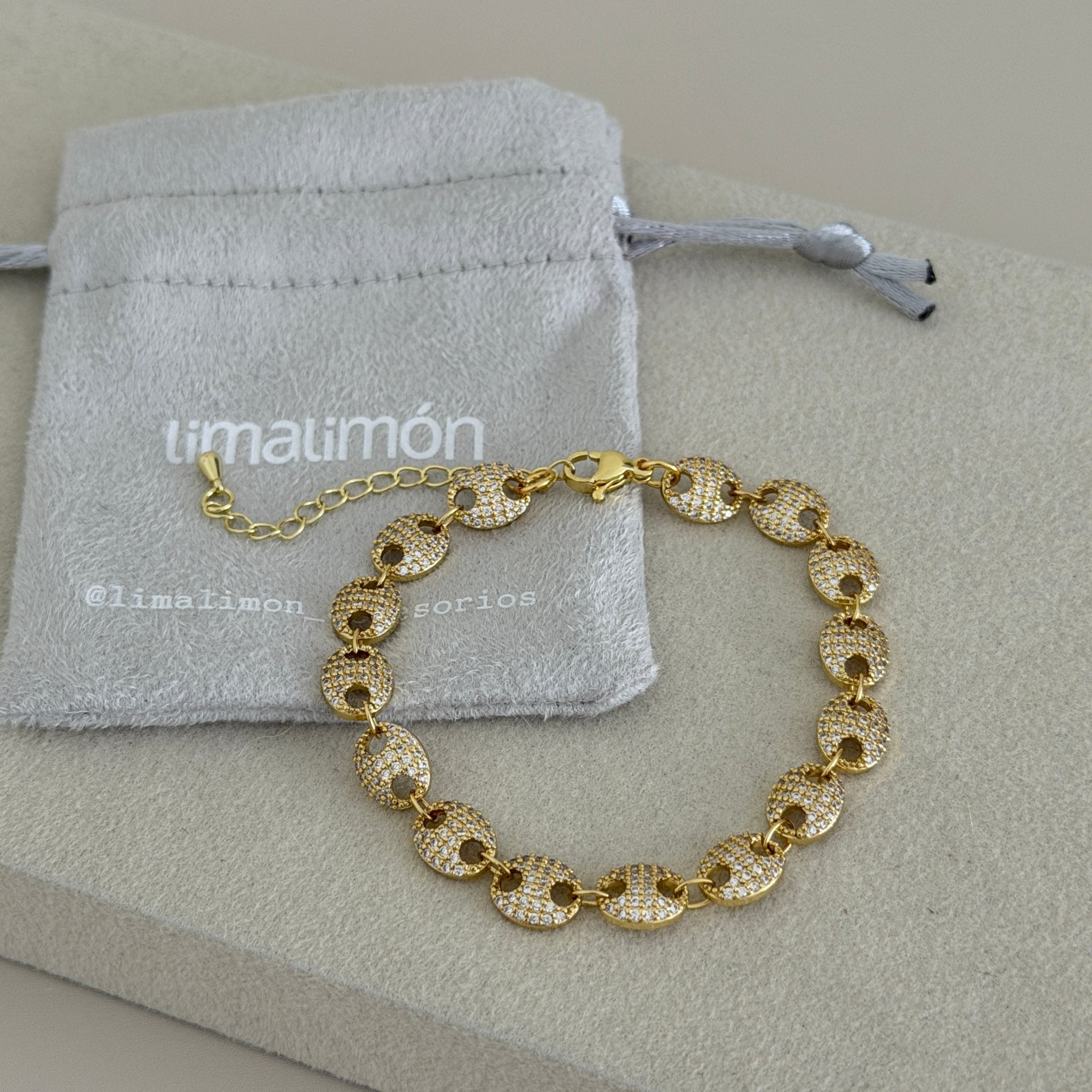 Golden Pavé Link Bracelet - Bracelet | LimaLimón Store - 2