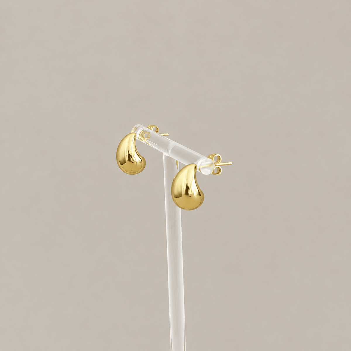 Golden Teardrop Stud Earrings - Earring | LimaLimón Store - 2