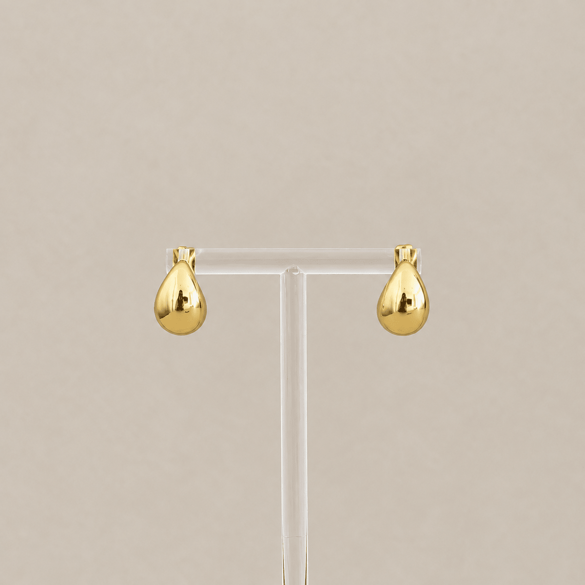 Golden Teardrop Stud Earrings - Earring | LimaLimón Store - 3