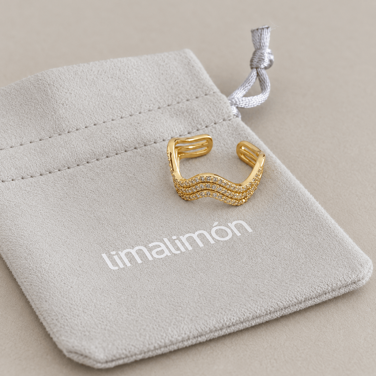 Golden Wave Crystal Ring - ring jewelry | LimaLimón Store - 2