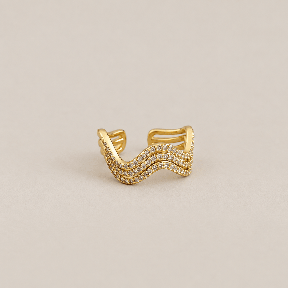 Golden Wave Crystal Ring - ring jewelry | LimaLimón Store - 1