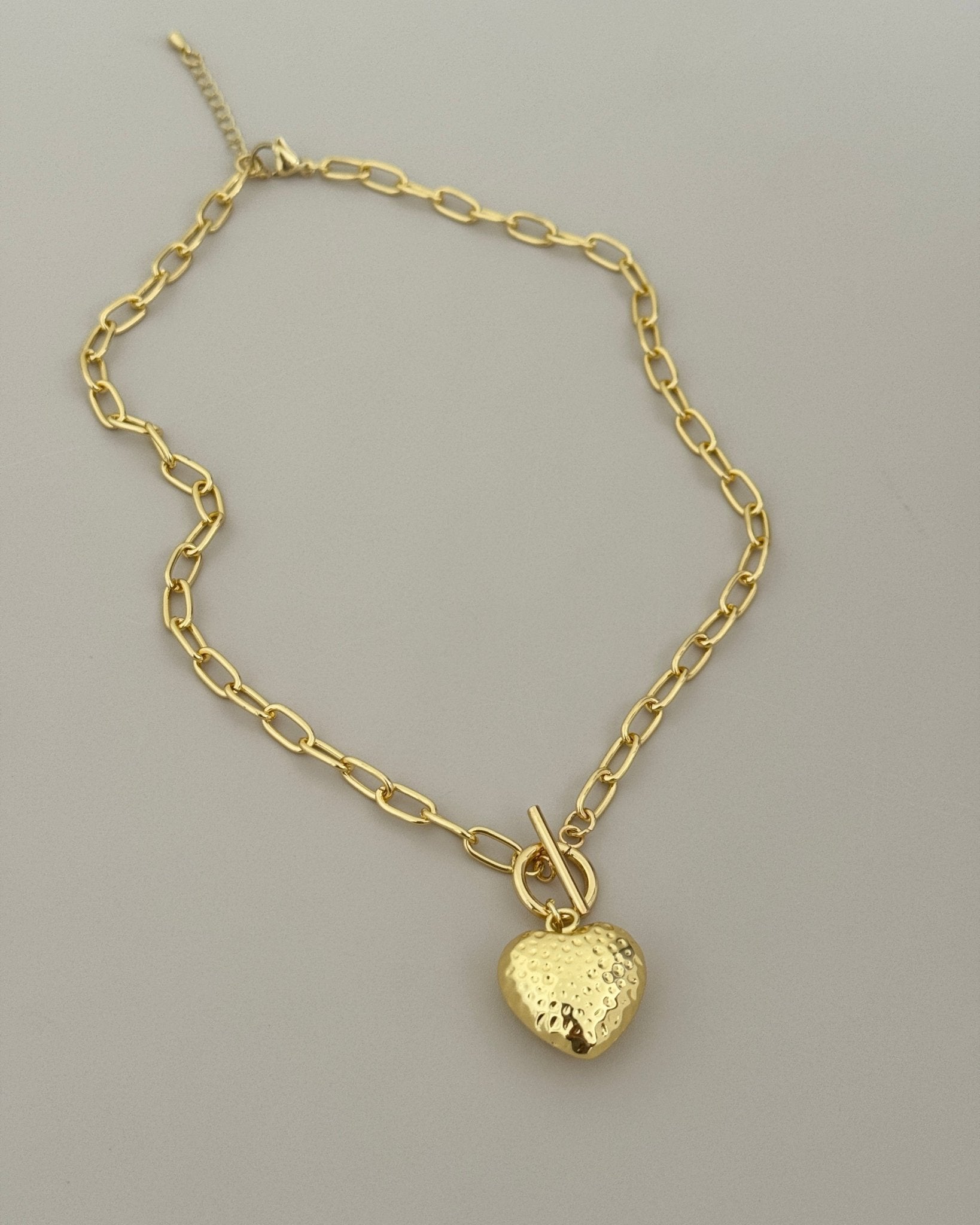 Hammered Heart Chain Necklace - Necklaces | LimaLimón Store - 1
