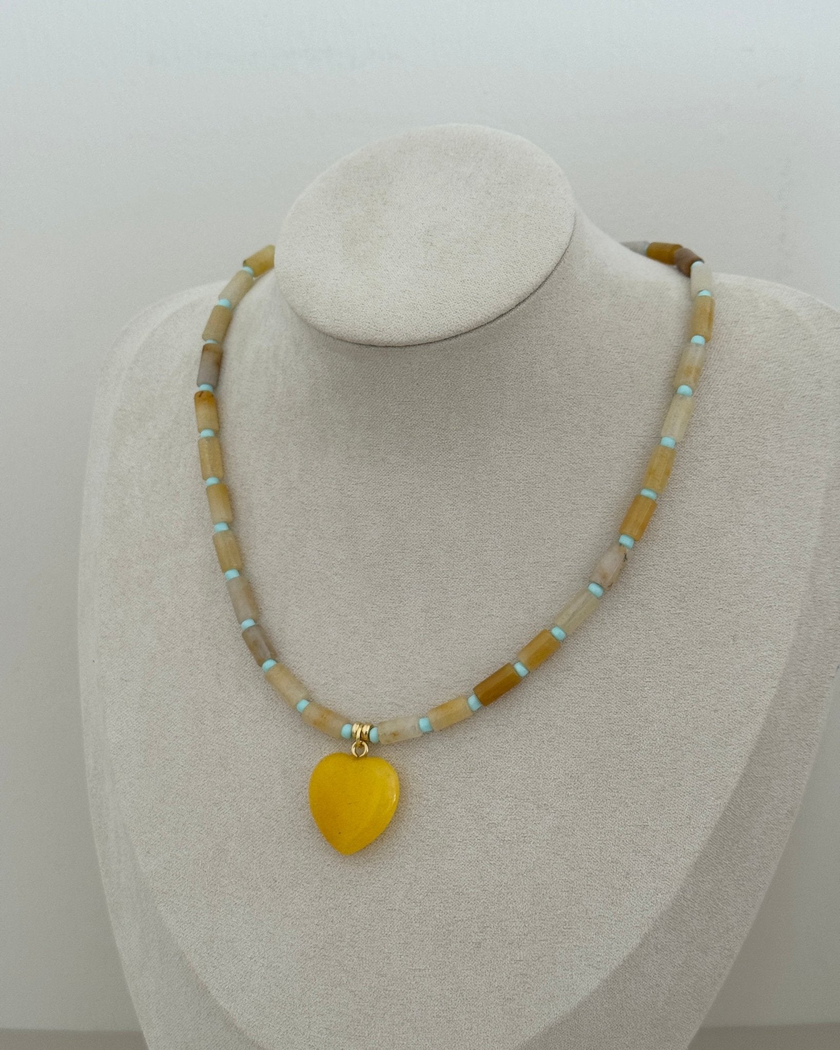 Heart Gemstone Beaded Necklace - Necklace | LimaLimón Store - 4