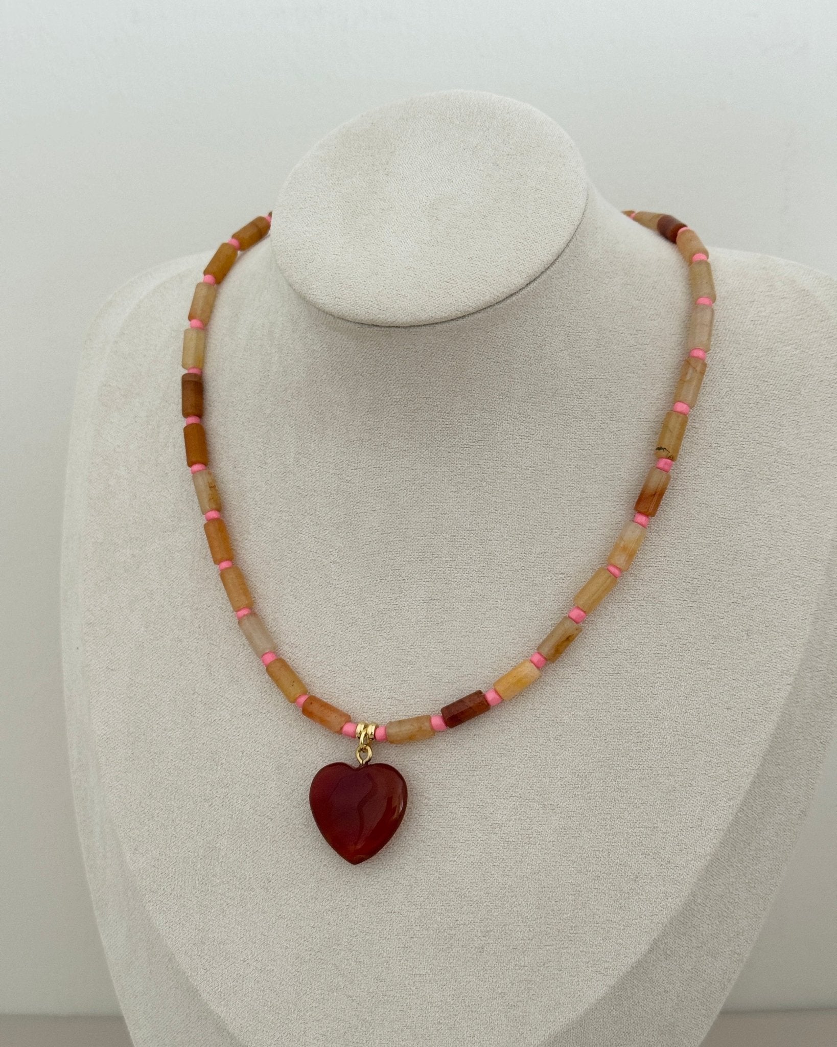 Heart Gemstone Beaded Necklace - Necklace | LimaLimón Store - 2