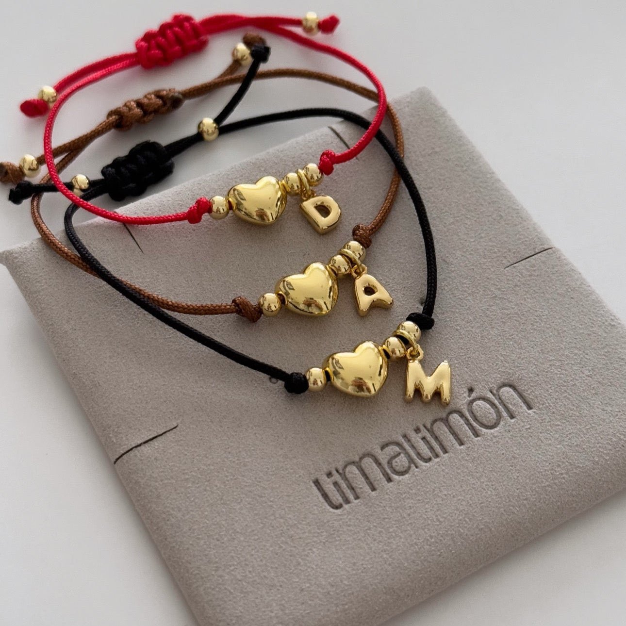 Heart Initial Cord Bracelet - LimaLimón Store