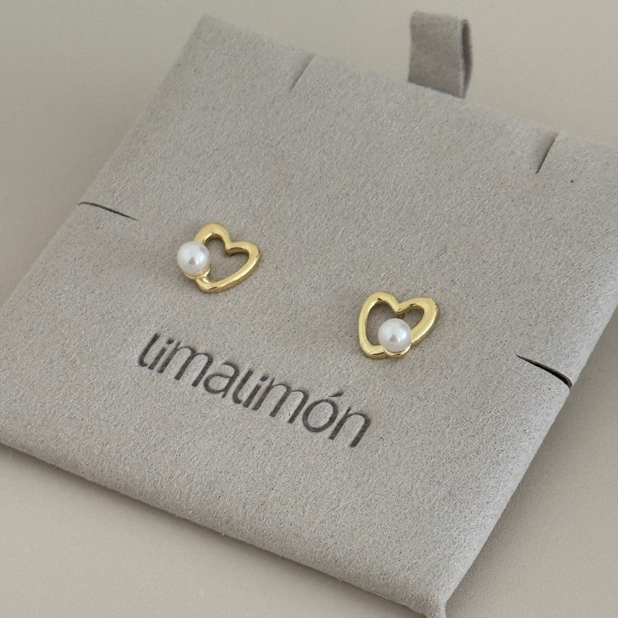 Heart Pearl Stud Earrings - Earring | LimaLimón Store - 2