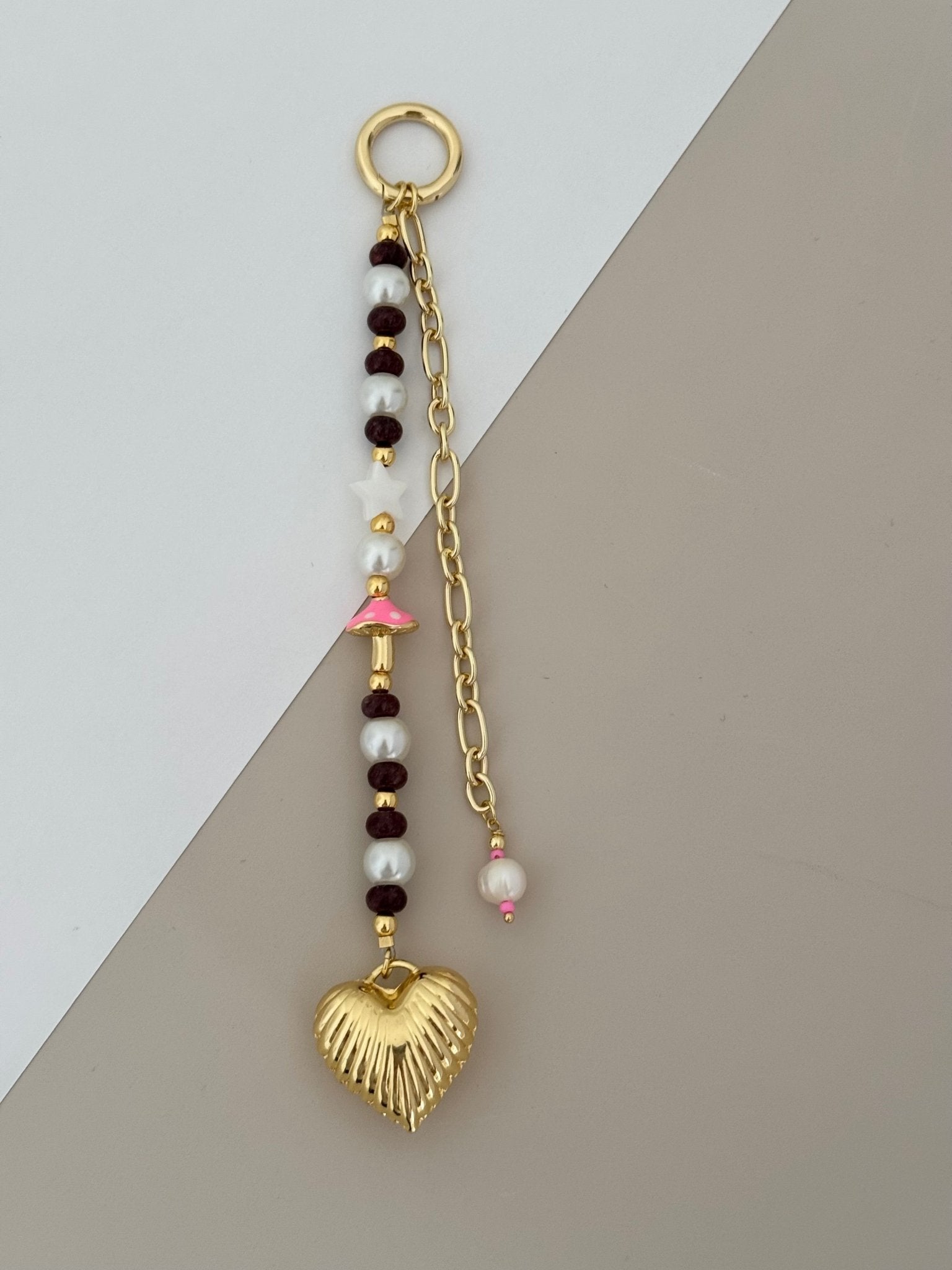 Heart Pearls Bag Charm - LimaLimón Store