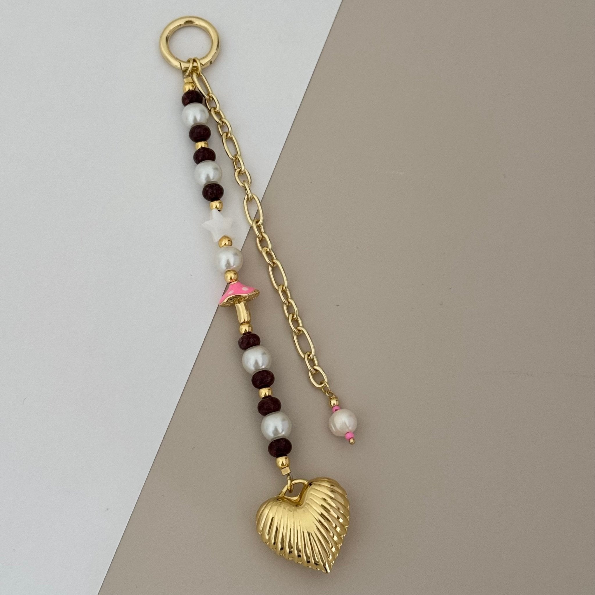 Heart Pearls Bag Charm - LimaLimón Store
