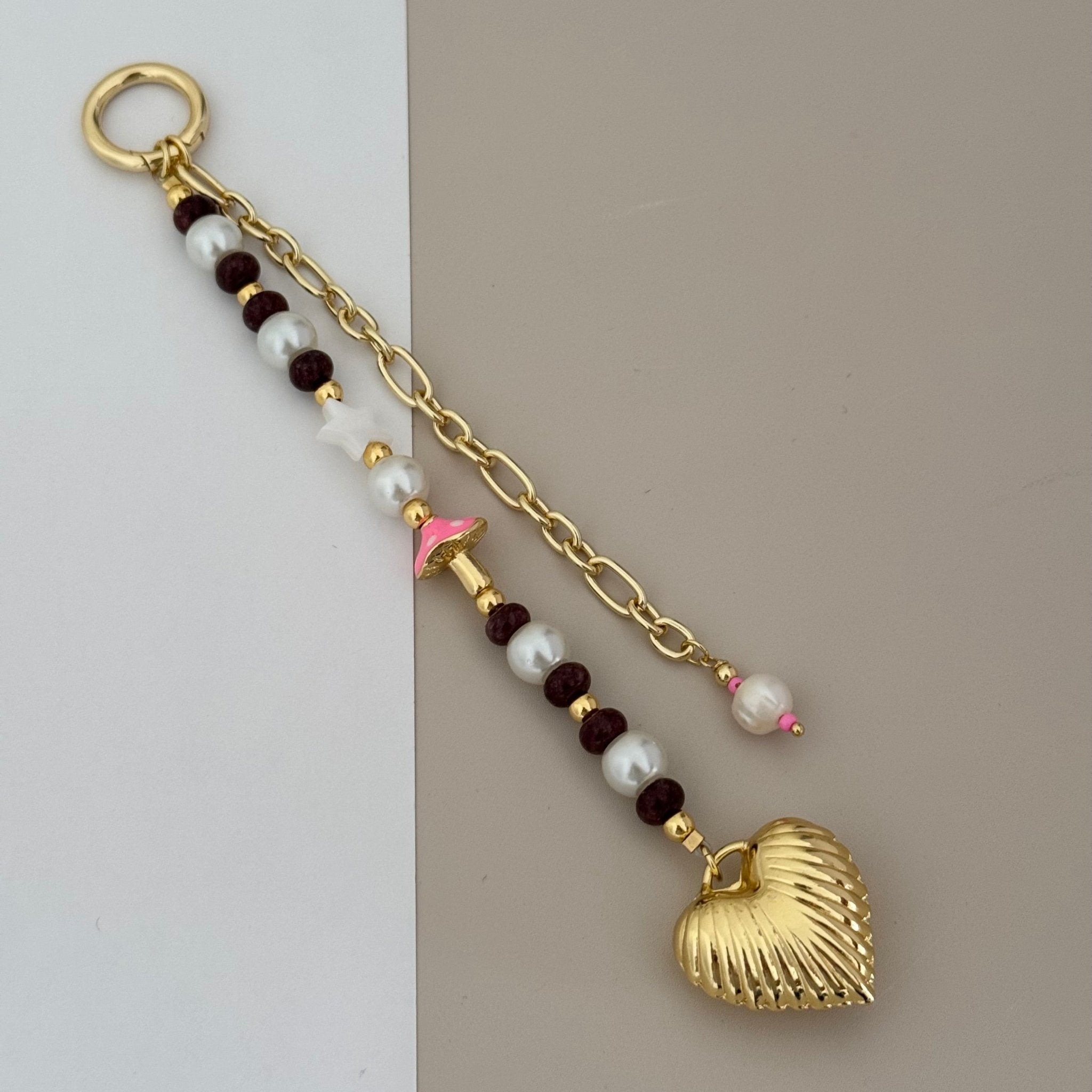 Heart Pearls Bag Charm - LimaLimón Store