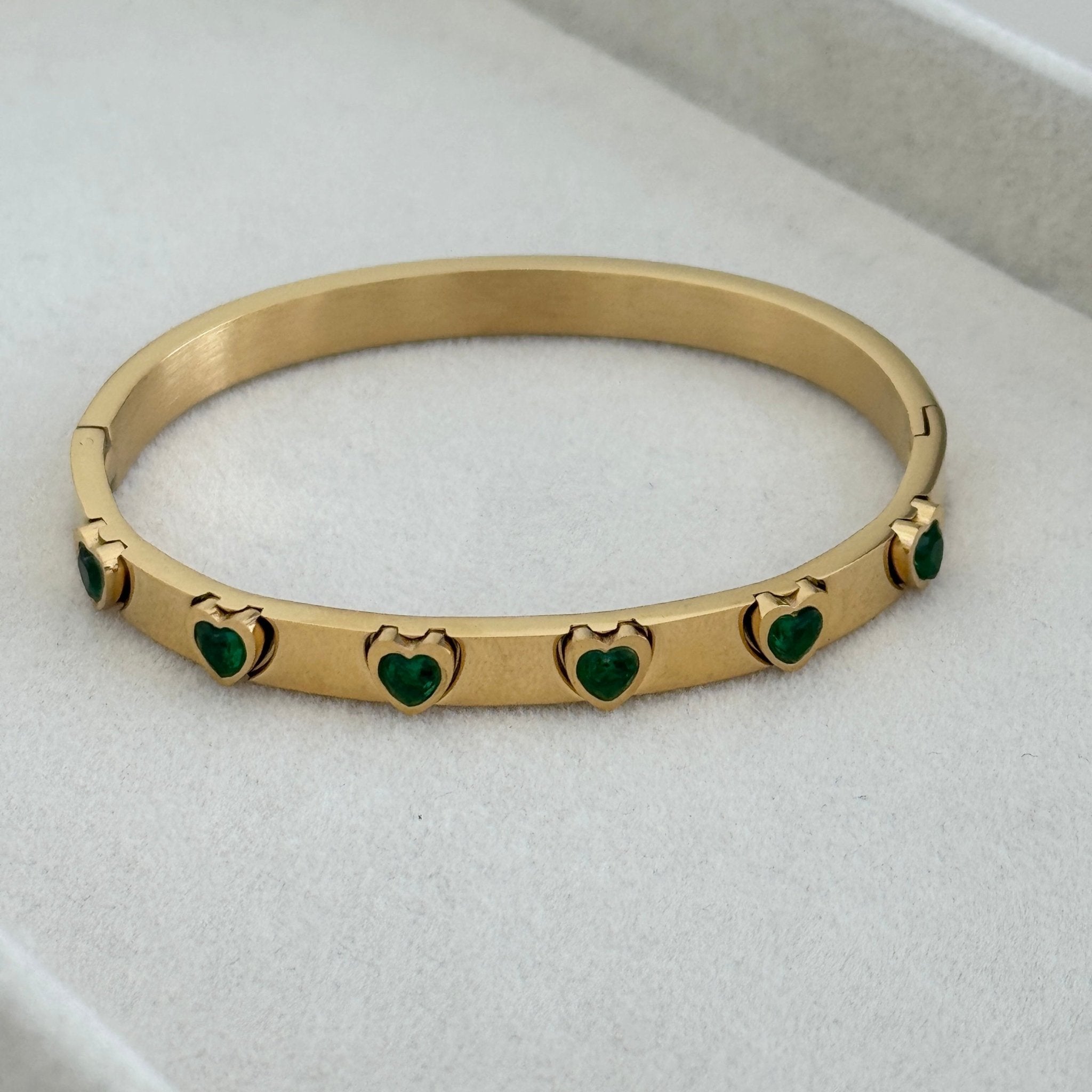 Heart Stone Bangle - Bracelet | LimaLimón Store - 4