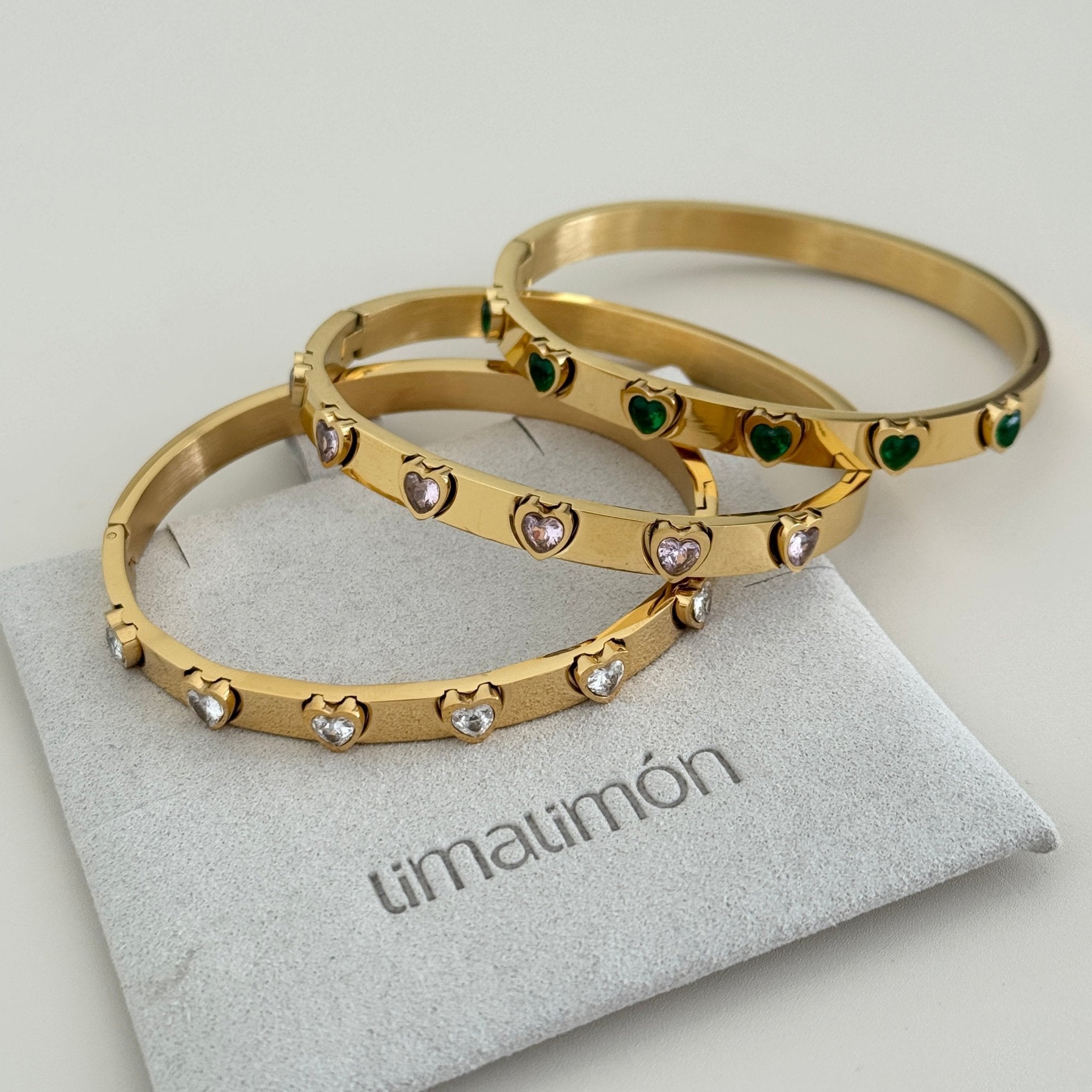 Heart Stone Bangle - Bracelet | LimaLimón Store - 1