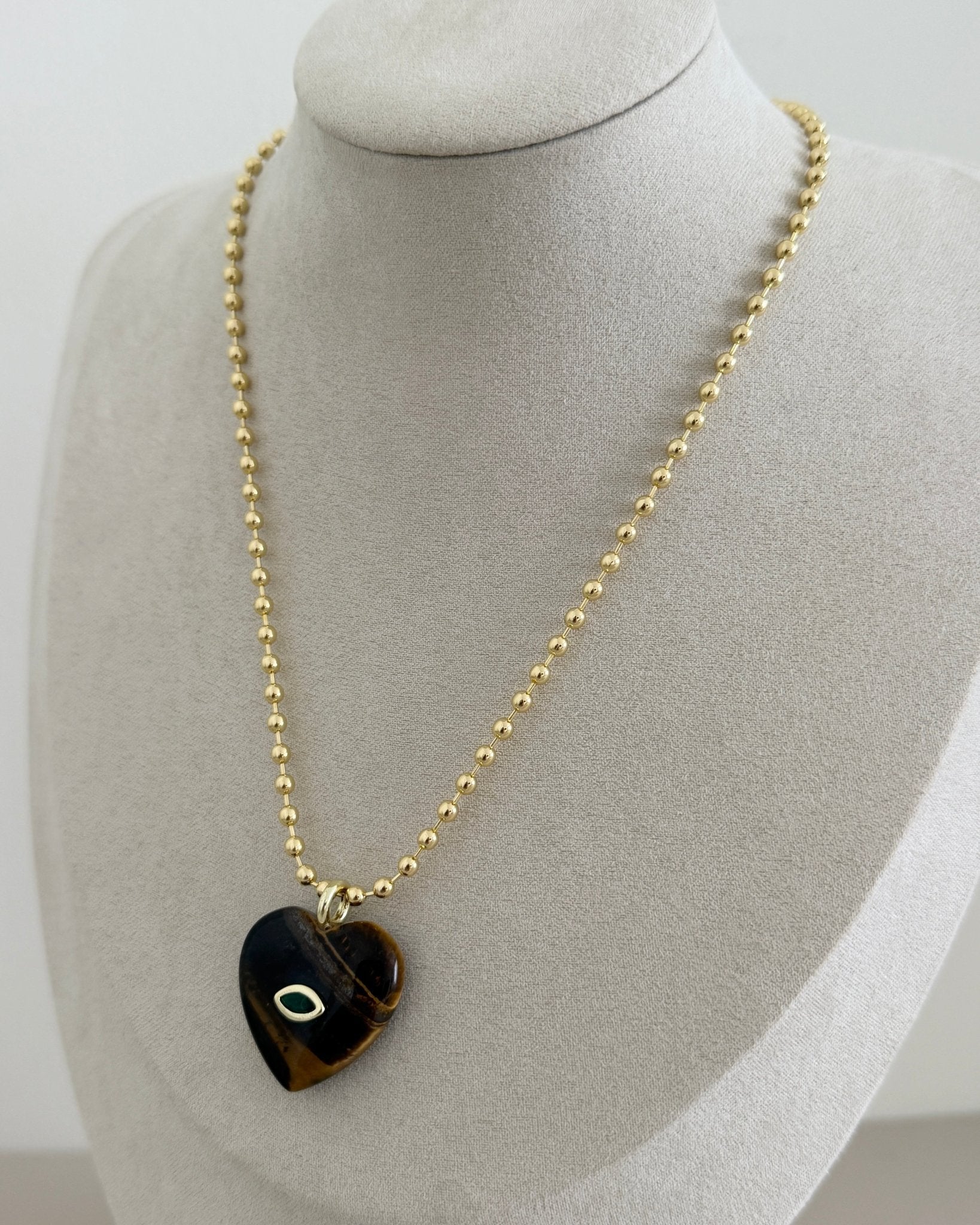 Heart Stone Charm Necklace - Necklaces | LimaLimón Store - 4