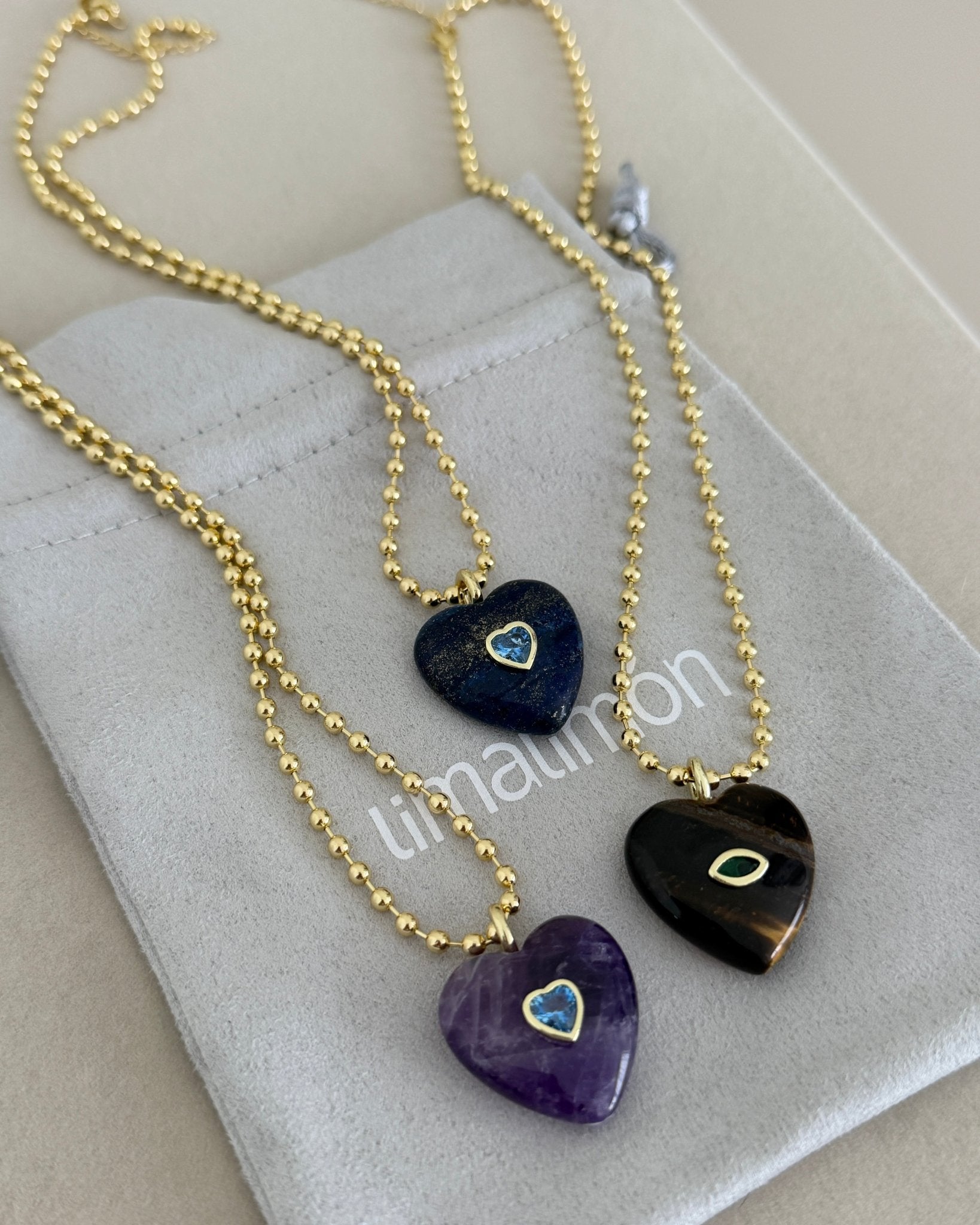 Heart Stone Charm Necklace - Necklaces | LimaLimón Store - 6