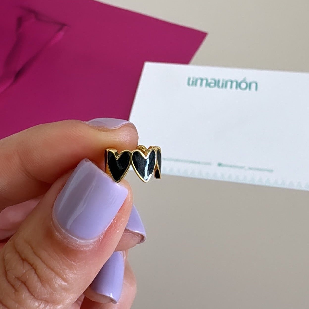 Hearts Ear Cuff - Earring | LimaLimón Store - 4